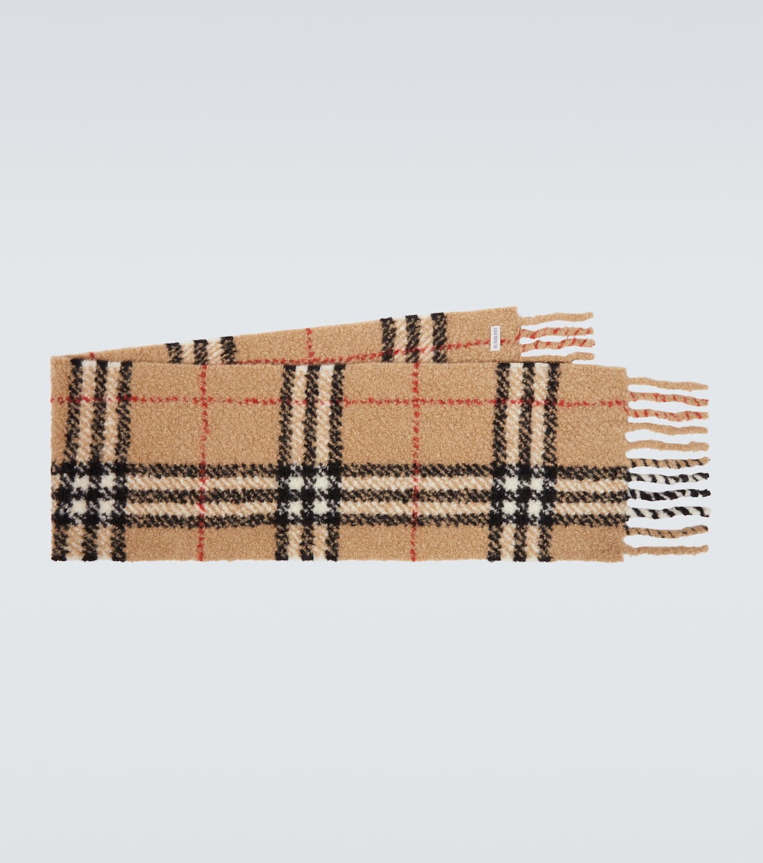 Burberry Check Wool-Blend Boucl&amp;eacute; Scarf