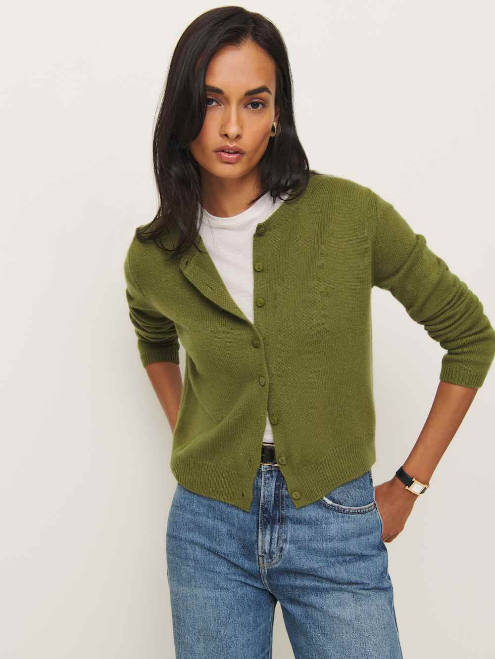 Clara Cashmere Crew Cardigan