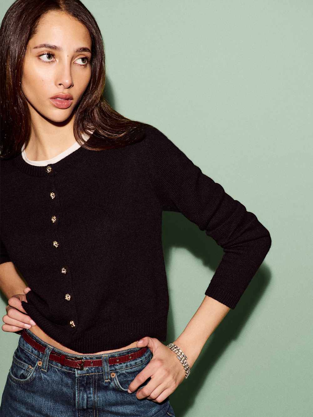 Clara Cashmere Crew Cardigan