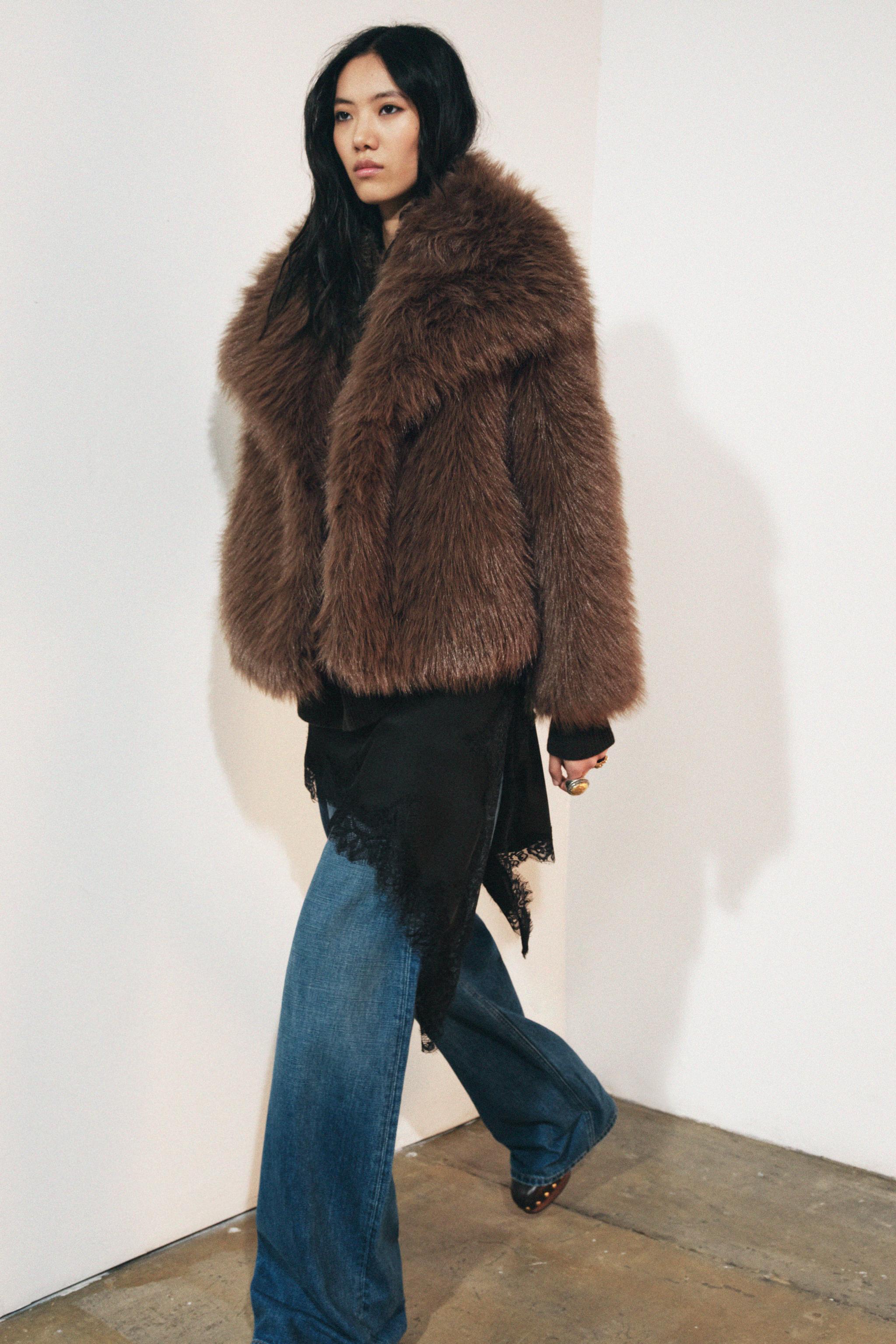 Zw Collection Faux Fur Short Coat