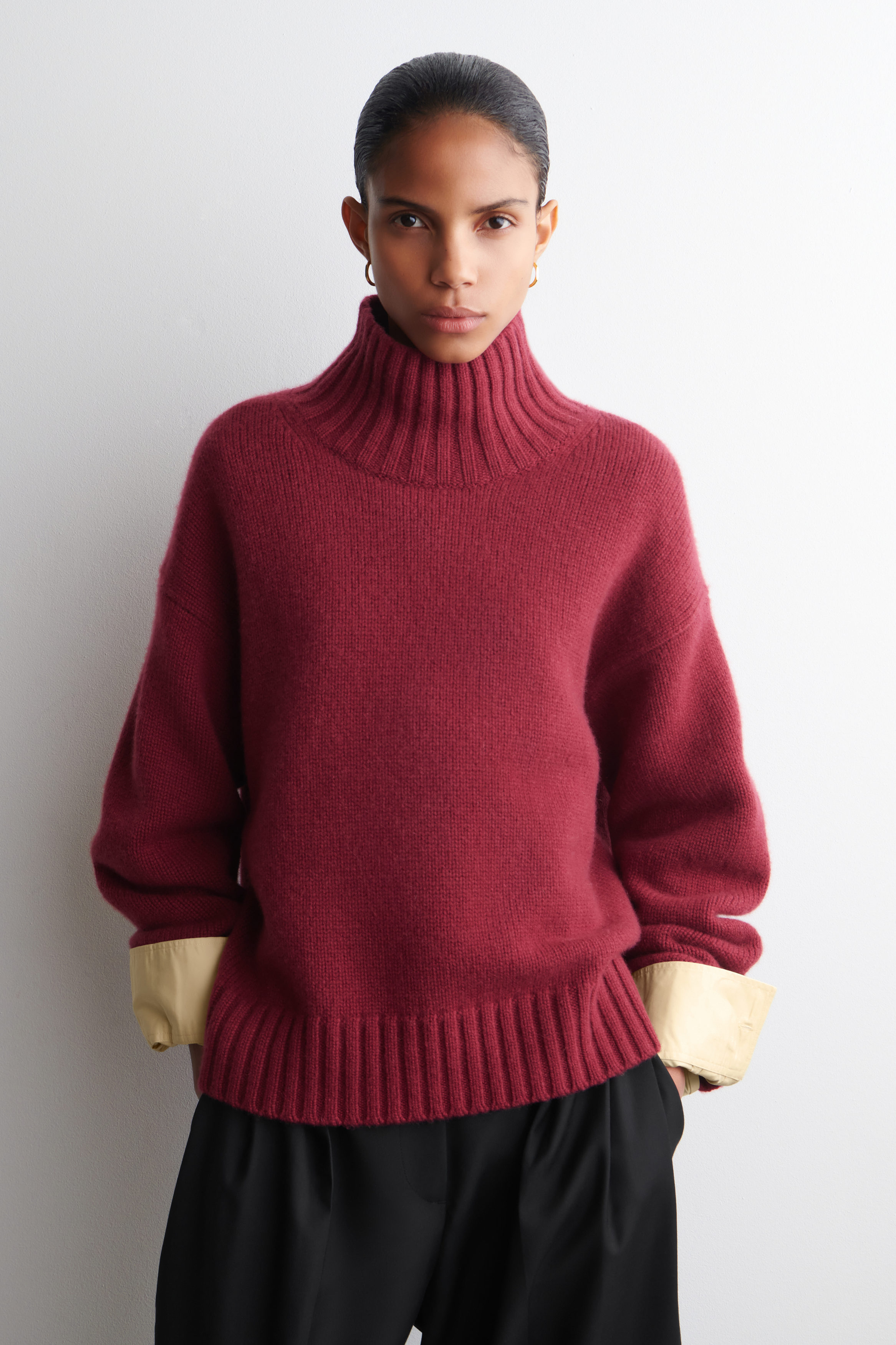 Chunky Cashmere Mock-Neck Sweater