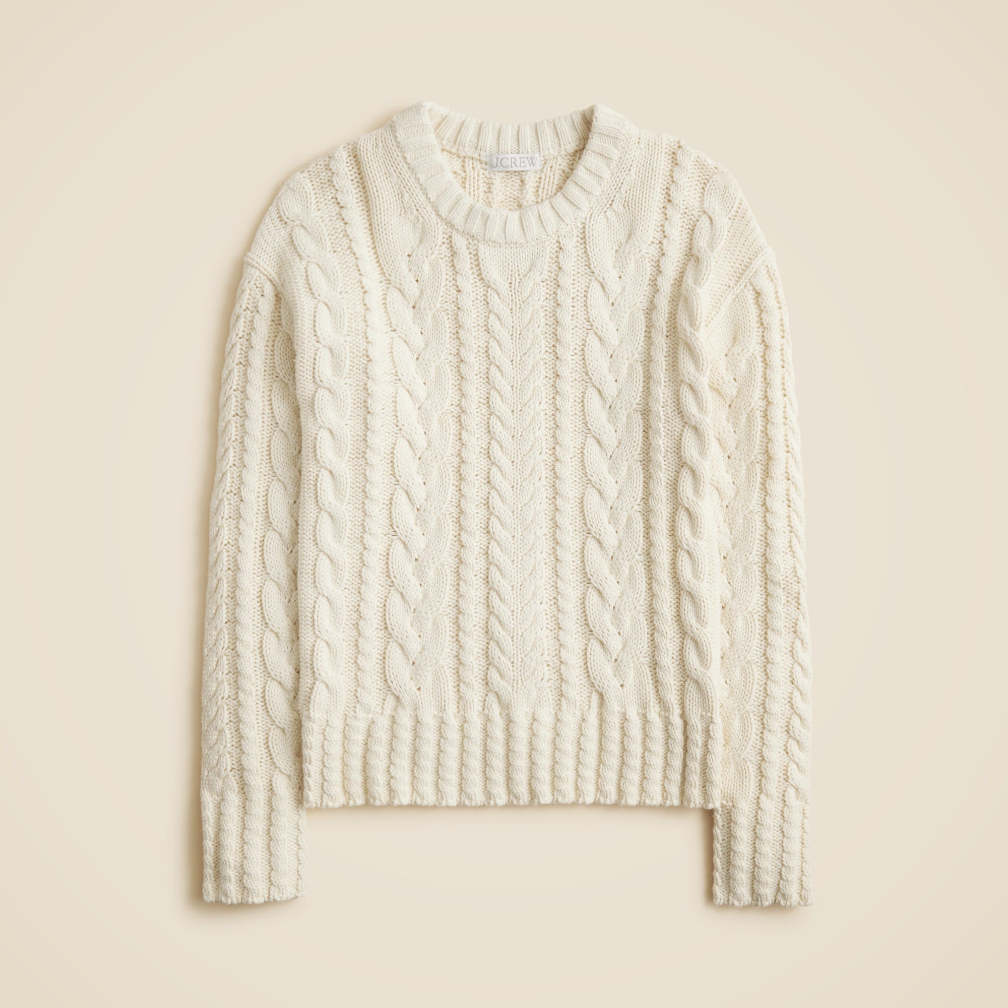 Cable-Knit Crewneck Sweater