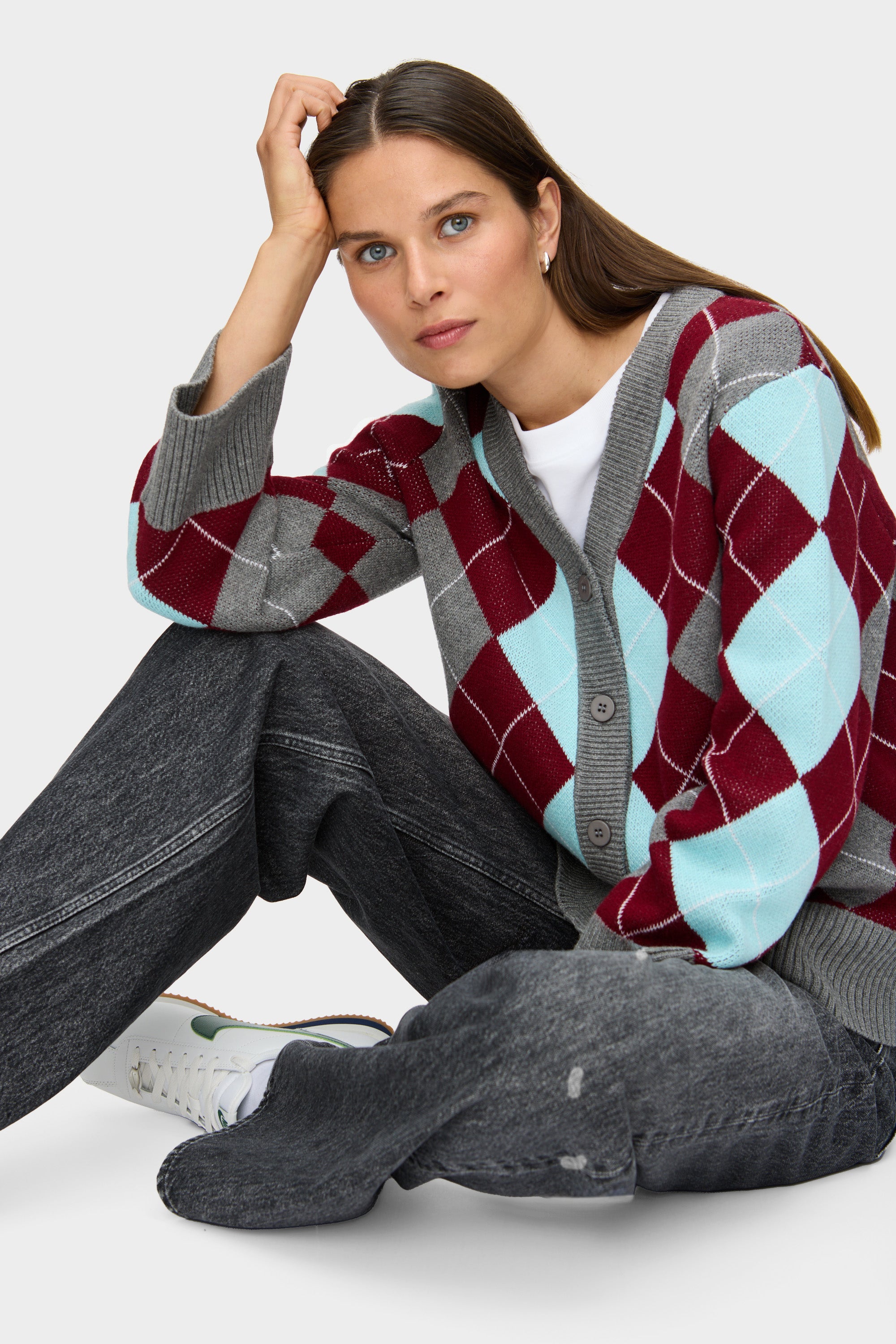 Lb Renee Merino Argyle Cardigan