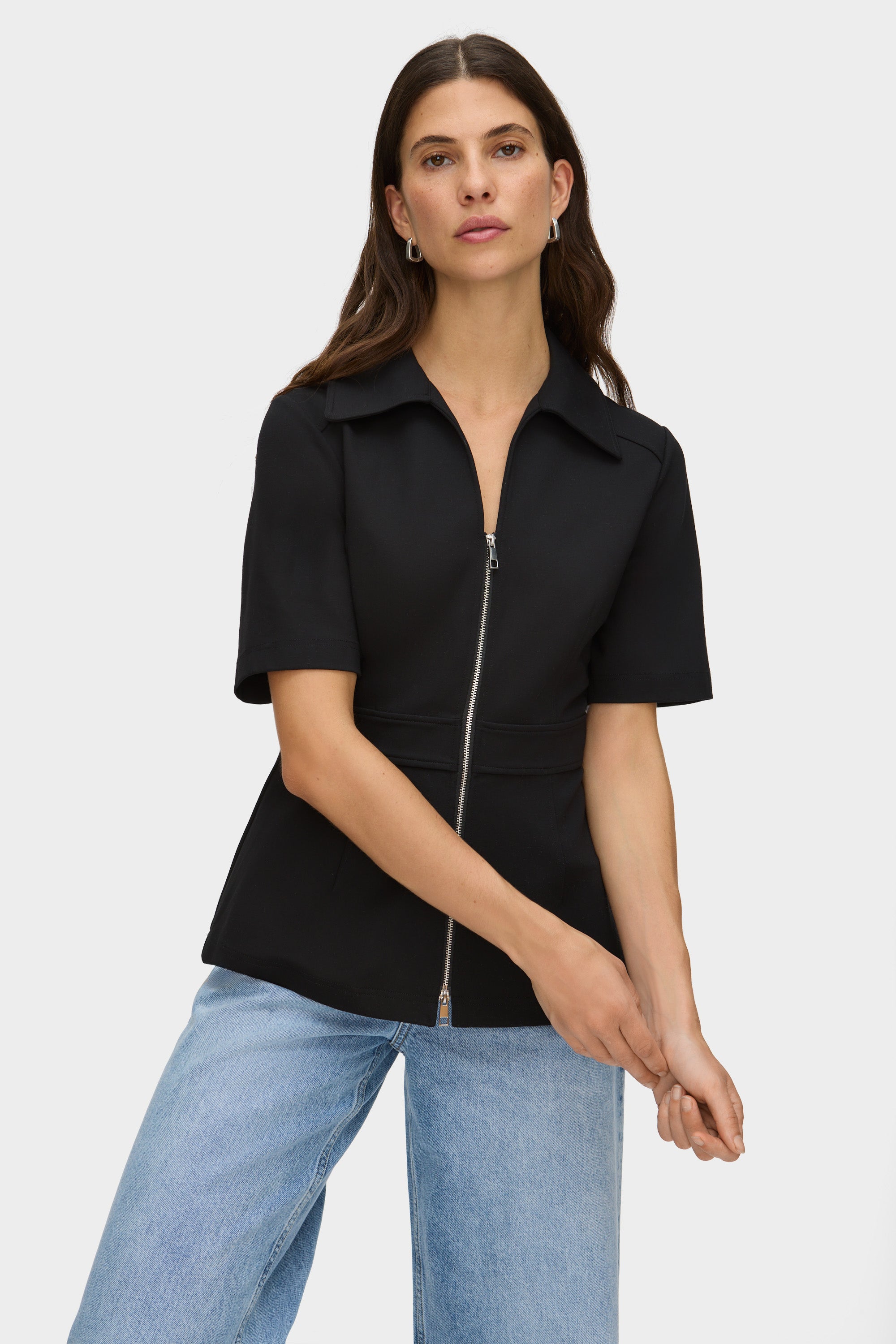 Cecile Ponte Zip Top