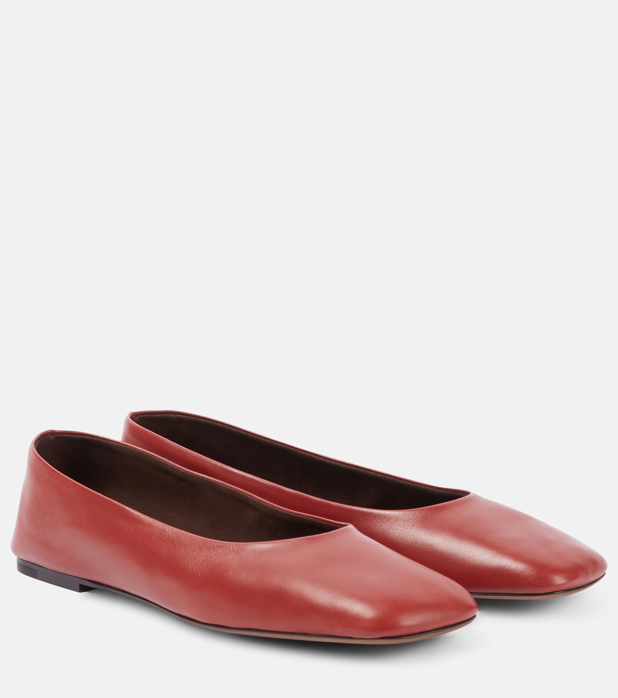 The Row, Square Leather Ballet Flats