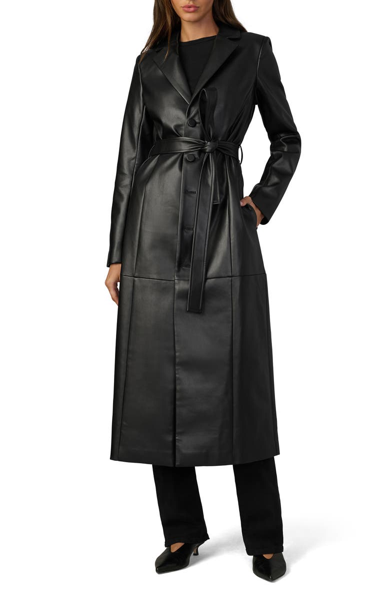 Faux Leather Trench Coat