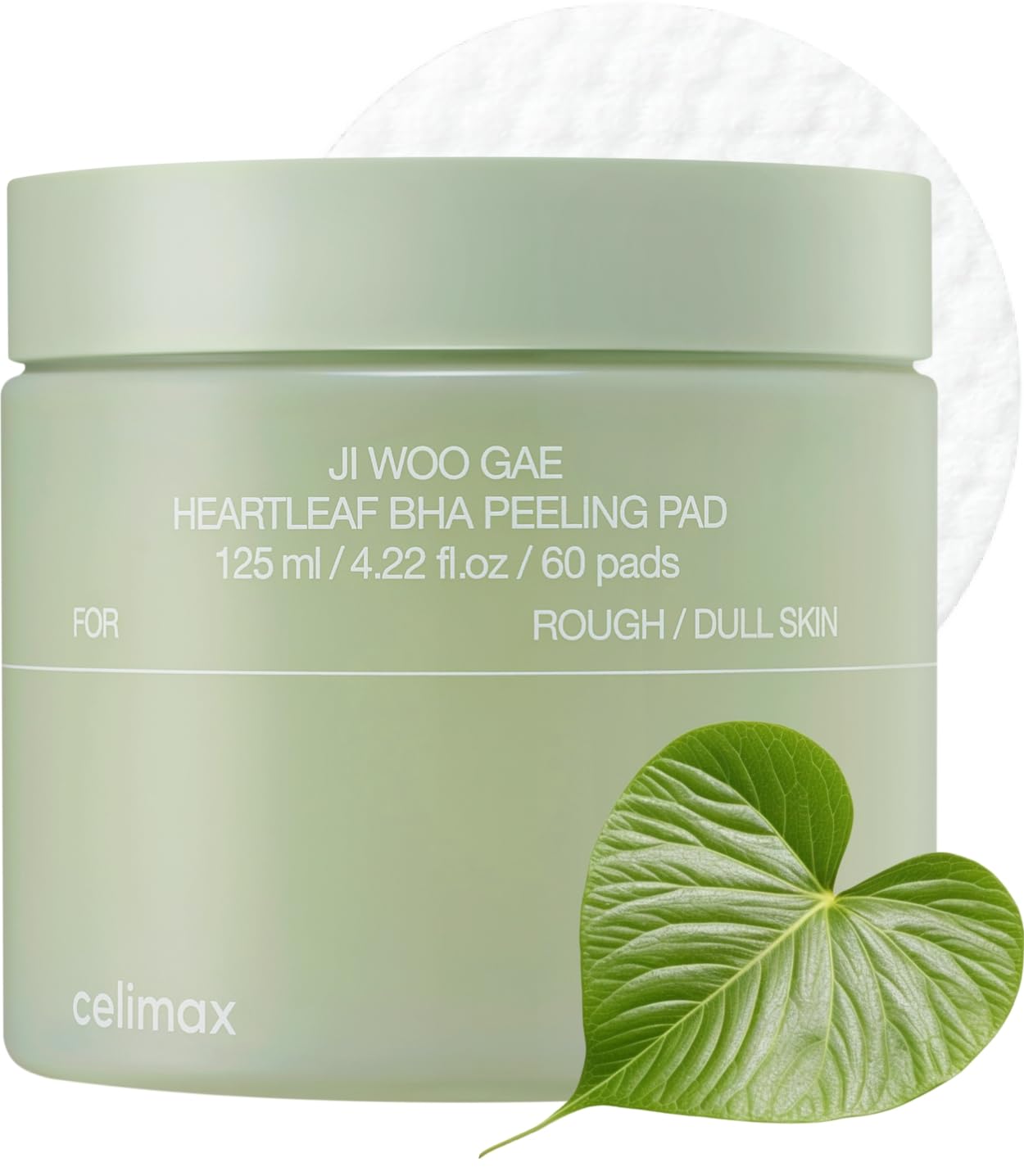 Celimax Ji.woo.gae Heartleaf Bha Peeling Pad | Pore Care, Exfoliating Double-Side Toner Pads, Facial Peels, Hydrating, Tea Tree, for Acne Prone &amp;amp; Breakouts, Christmas Gift, Stocking Stuffers (60pads)