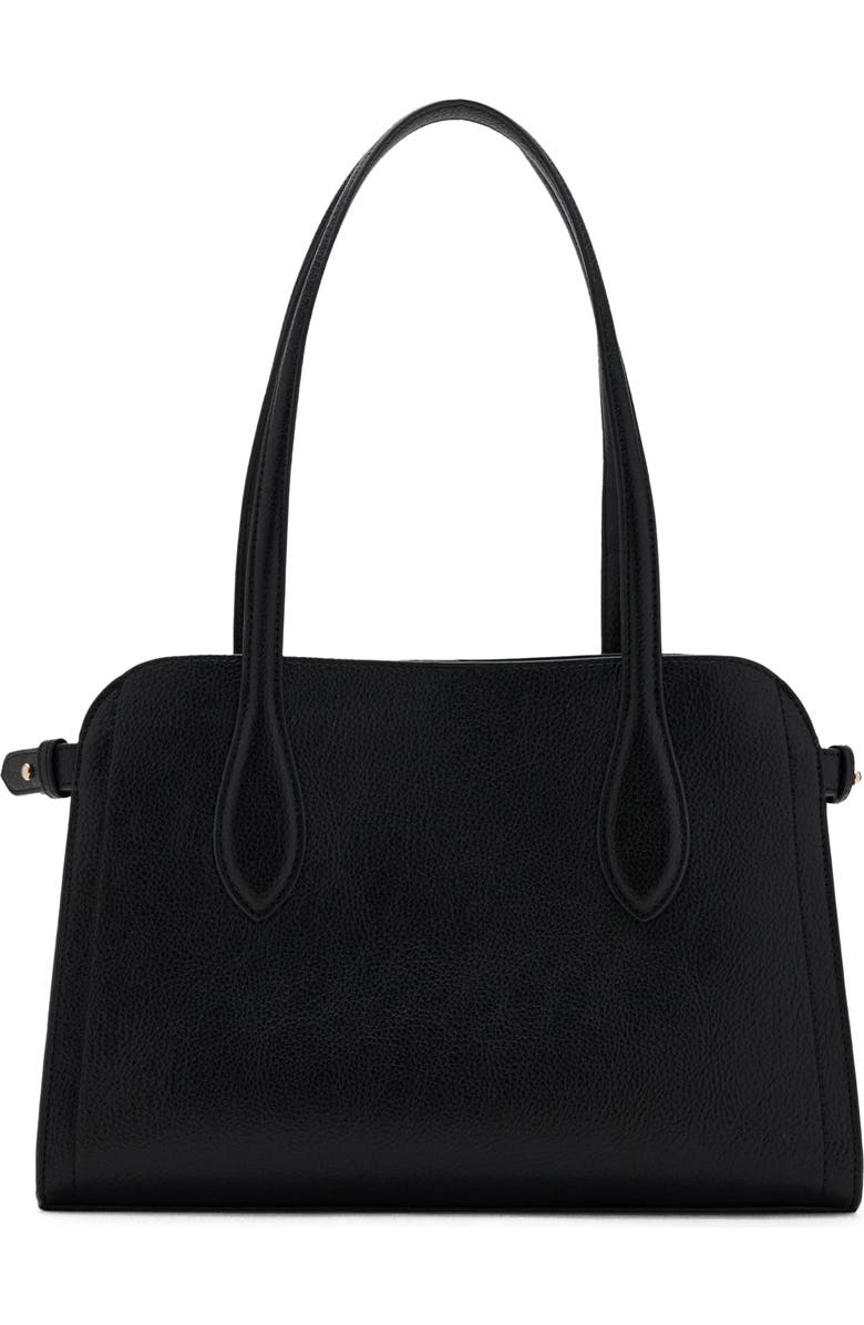 Pebbled Faux Leather Top Handle Bag &amp;amp; Pouch