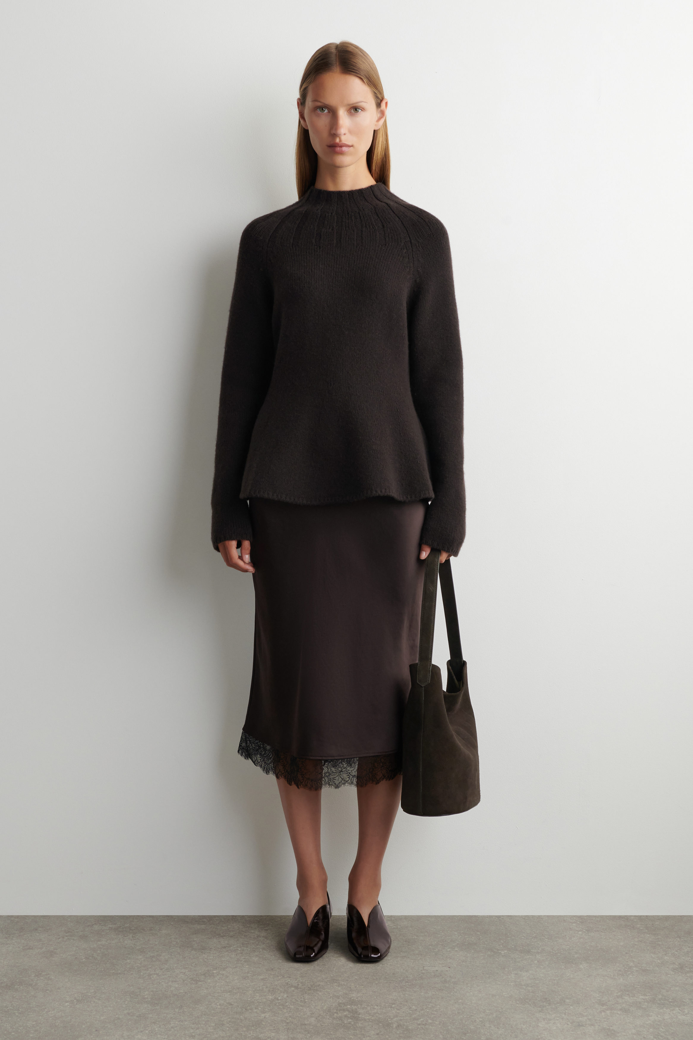 Angular Leather Heeled Ballerinas