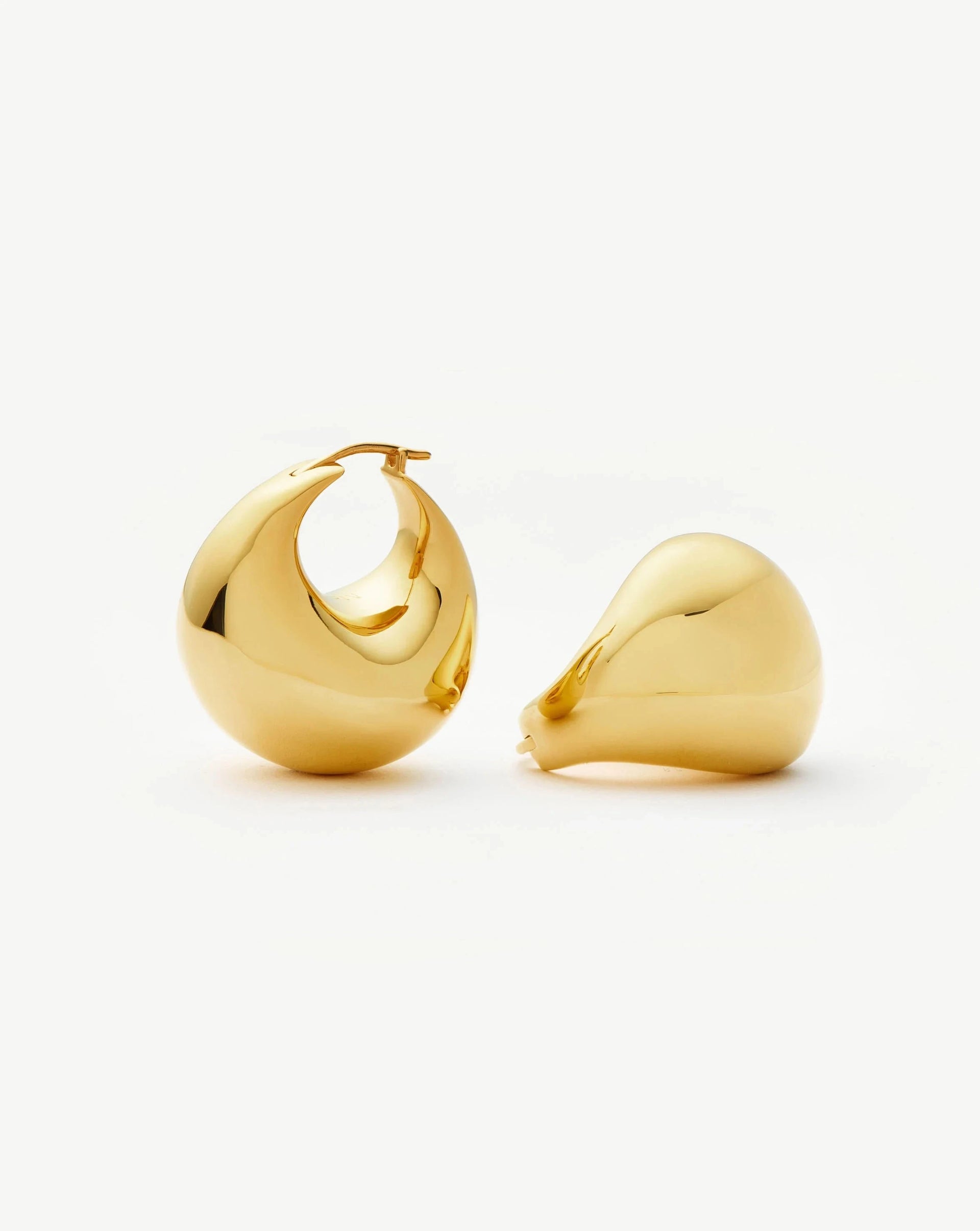 Sculptural Chubby Dome Medium Hoop Earrings | 18ct Gold Plated - 18ct Gold Plated
