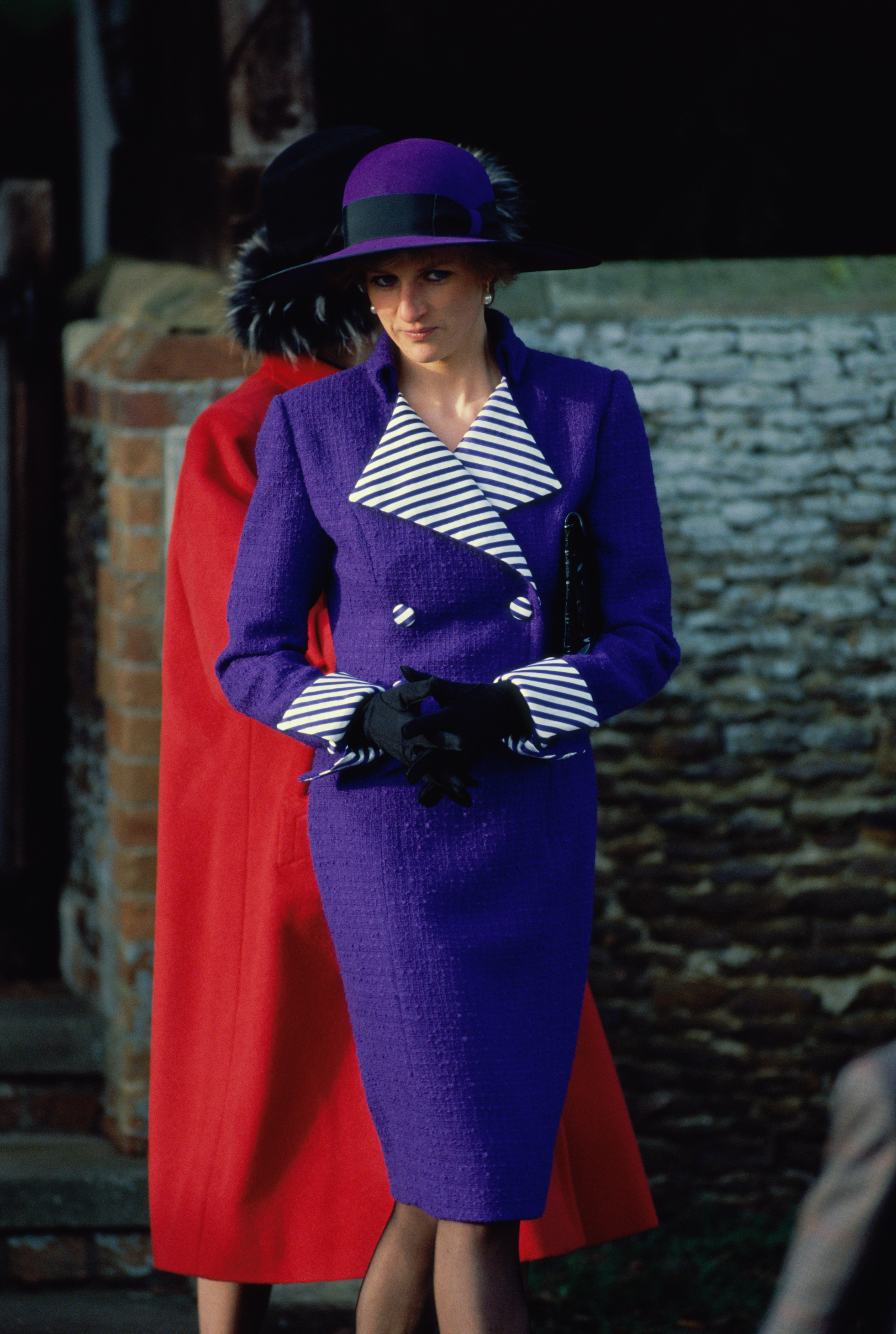 Princess Diana in purple for Christmas Day