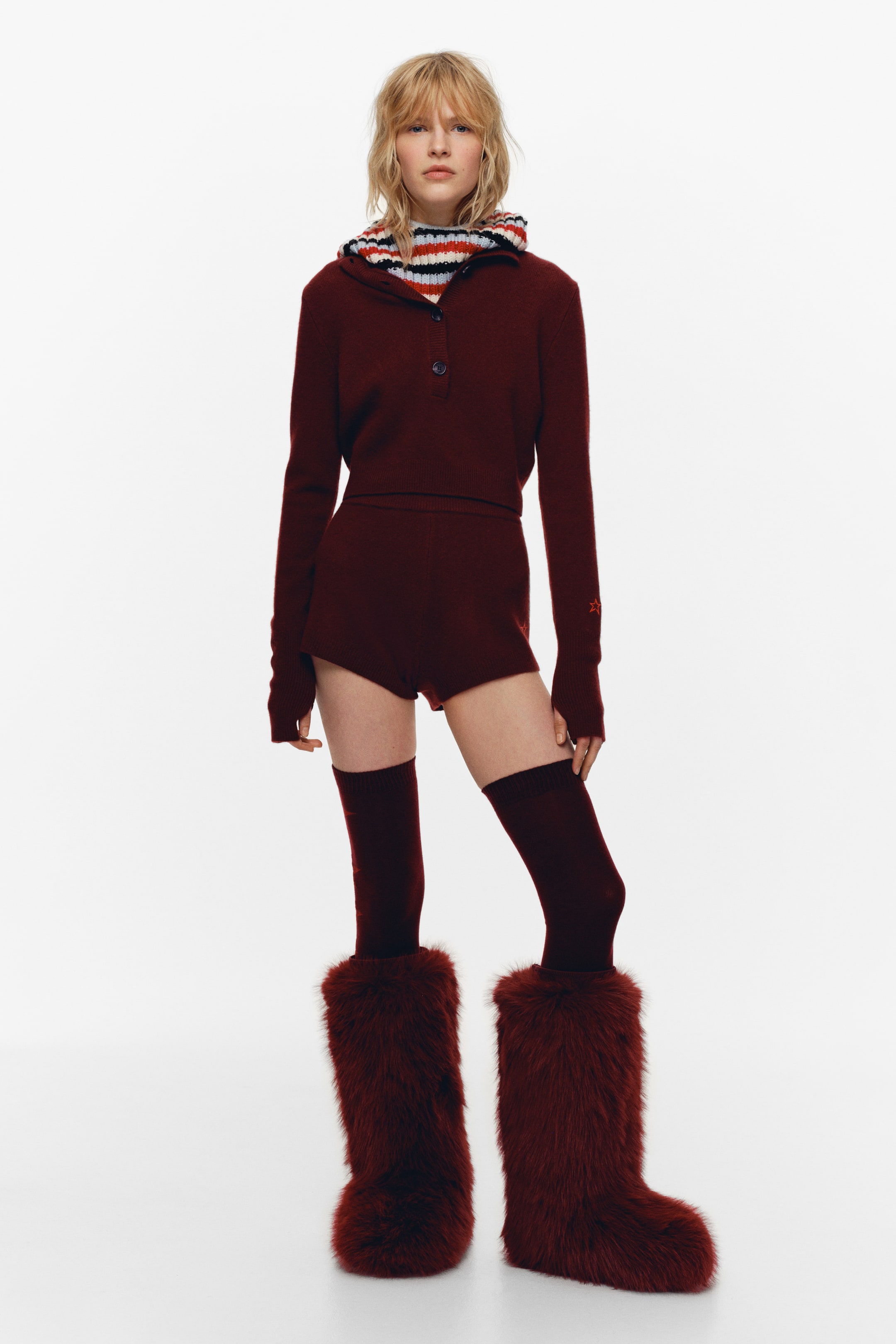 Wool-Blend Top - Burgundy