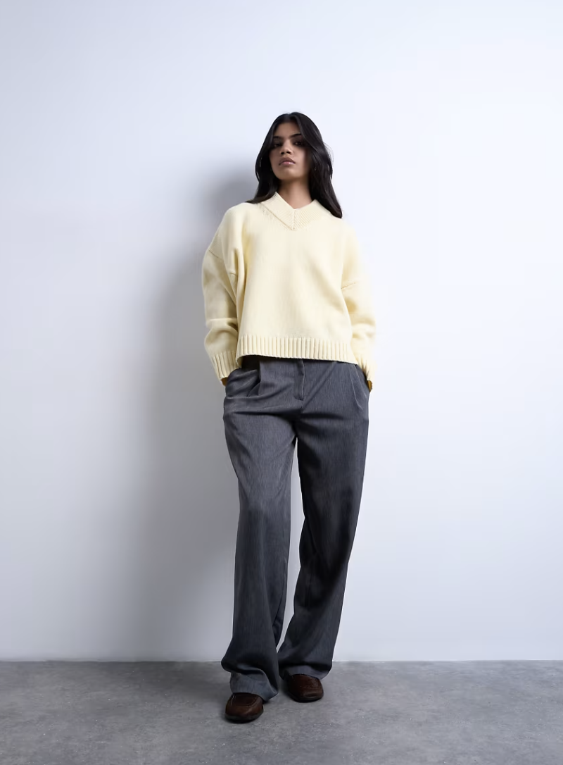 Topshop, Knitted clean premium lambswool v neck jumper