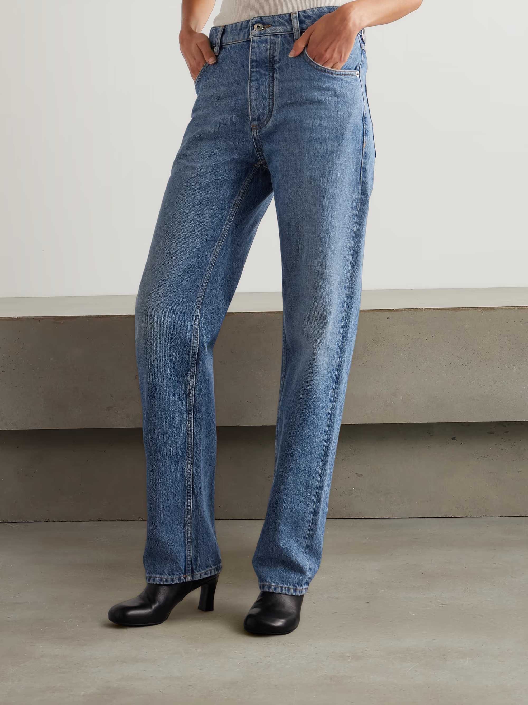BOTTEGA VENETA, High-Rise Straight-Leg Jeans