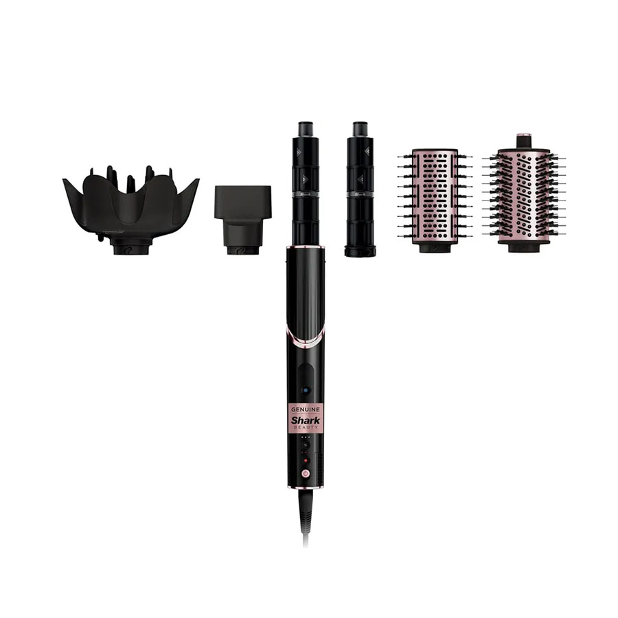 Shark Hair Dryer | Flexstyle Hair Styling System | Portable &amp;amp; Powerful Blow Dryer Brush | Hair Curler &amp;amp; Volumizer | 6 Styling Tools Included | Best for All Hair Types | Black | Hd440bk