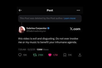 White House Quietly Deletes ICE Video Using Sabrina Carpenter's Music After Getting Ratioed by Pop Star