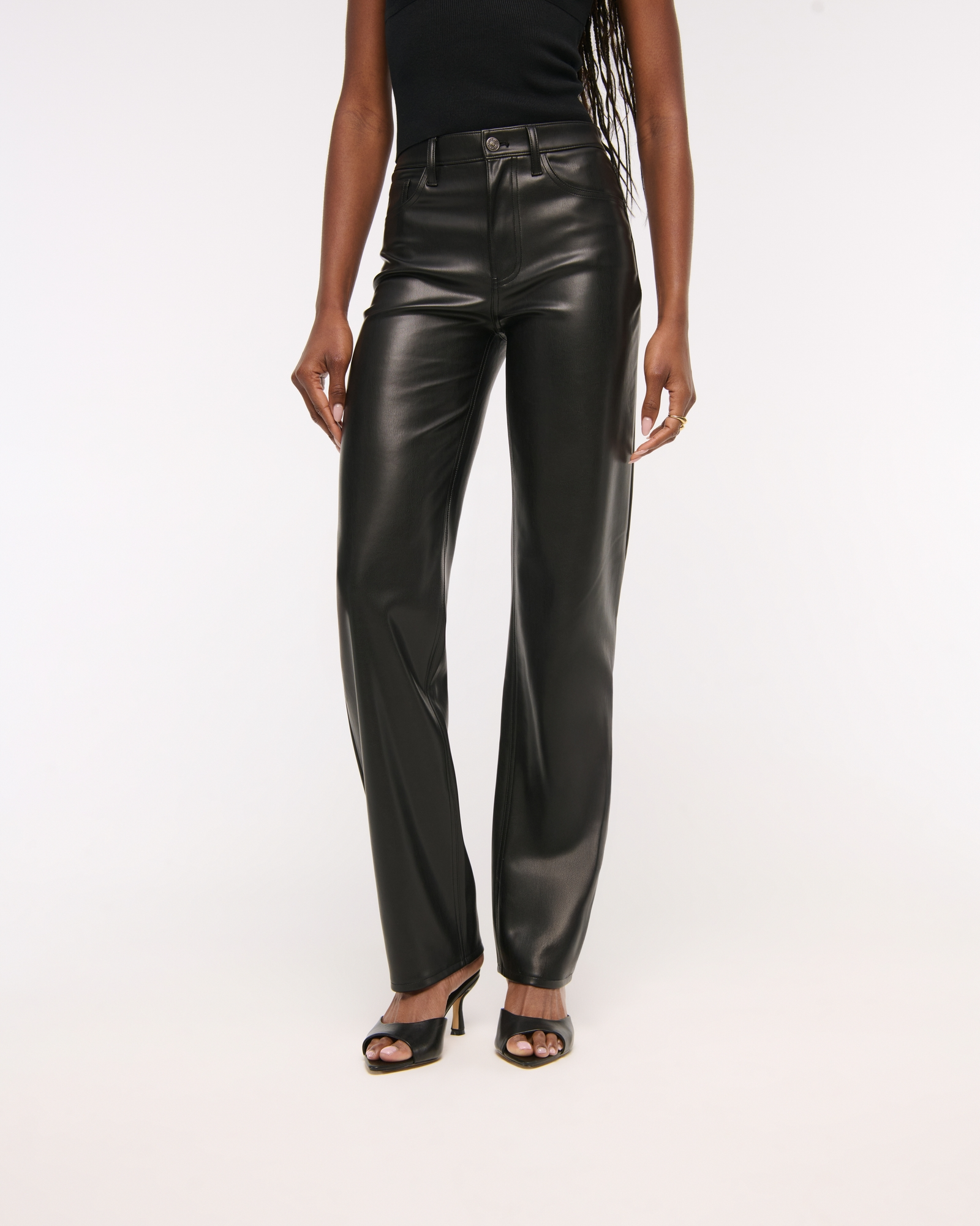 High Rise 90s Relaxed Vegan Leather Pant