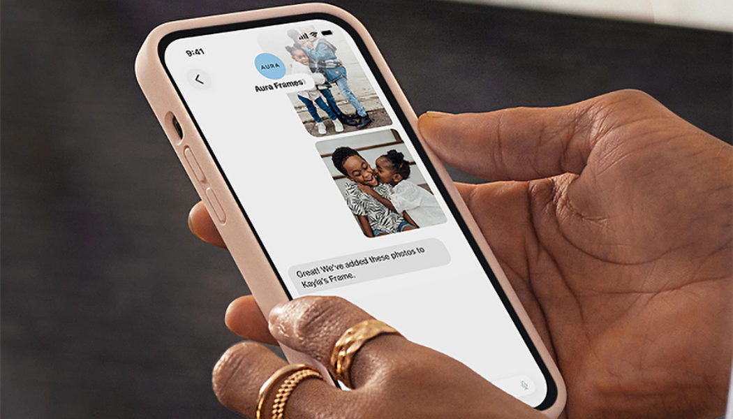You can now text photos directly to Aura’s digital picture frames