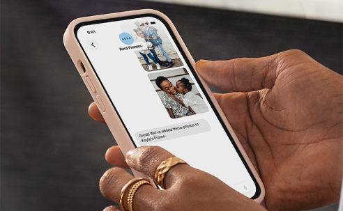 You can now text photos directly to Aura’s digital picture frames