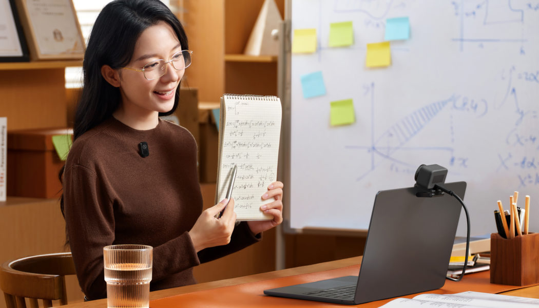 You can pair a tiny wireless mic to this 4K webcam