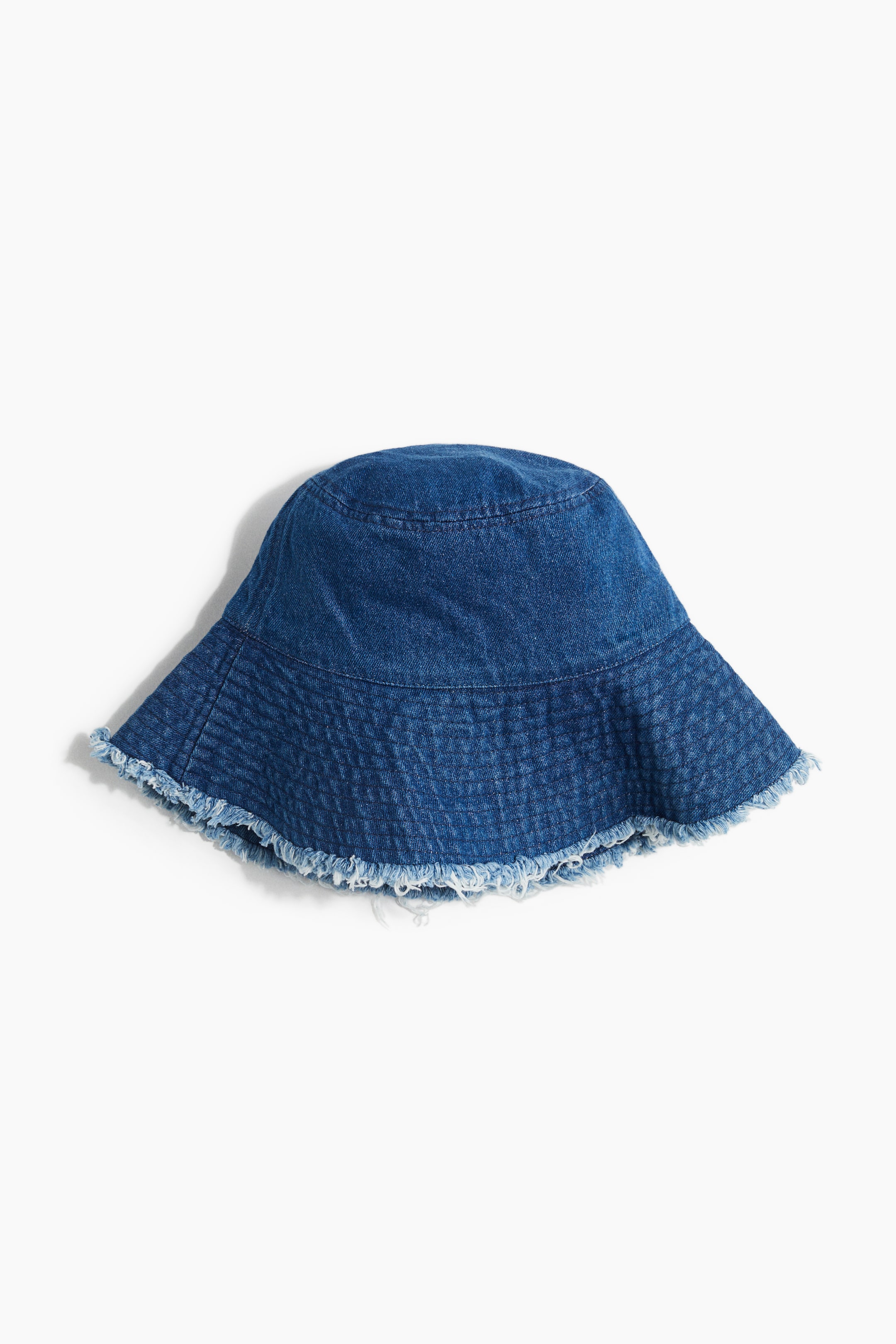 Frayed-Edge Denim Bucket Hat - Denim Blue