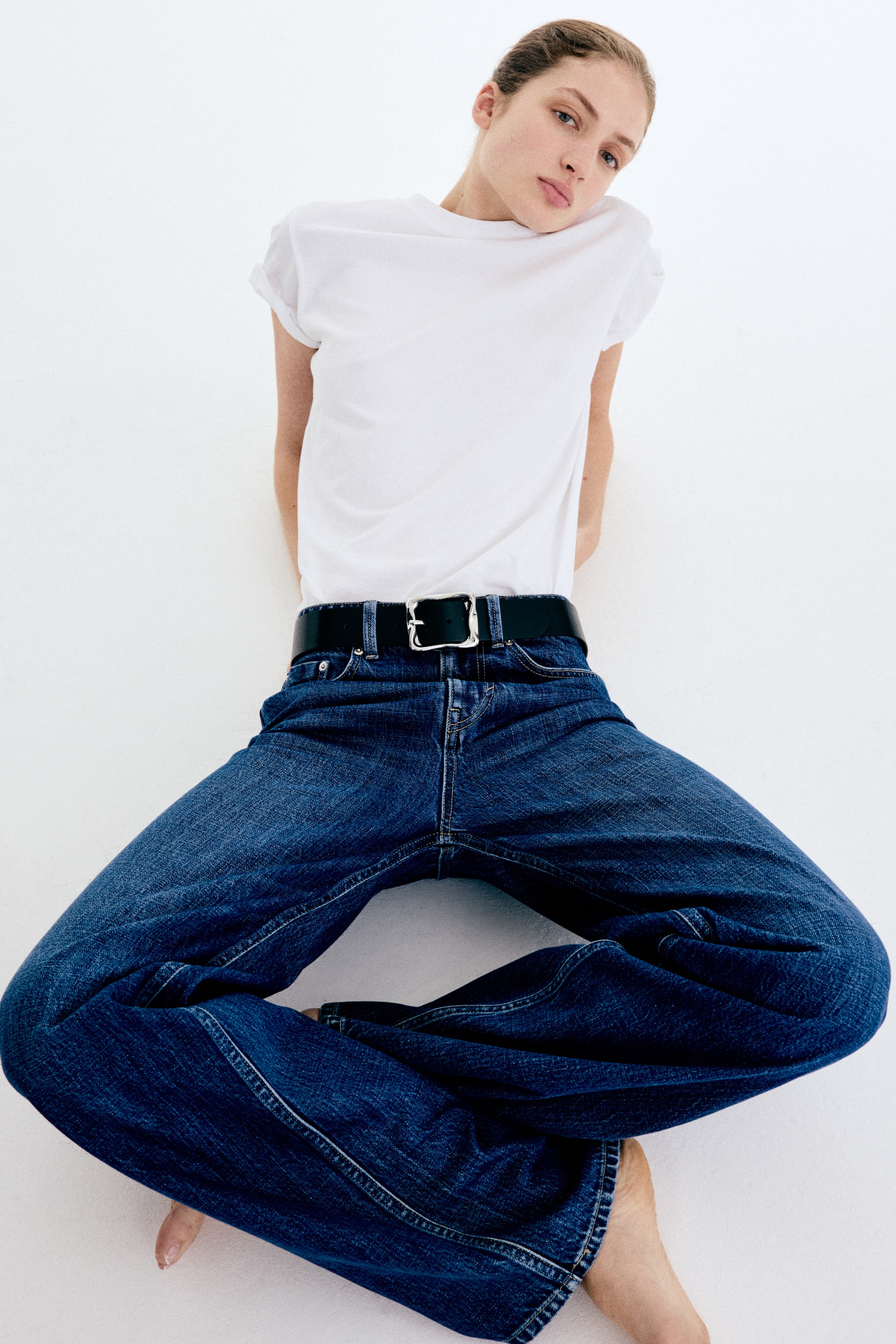 Wide High Jeans - White