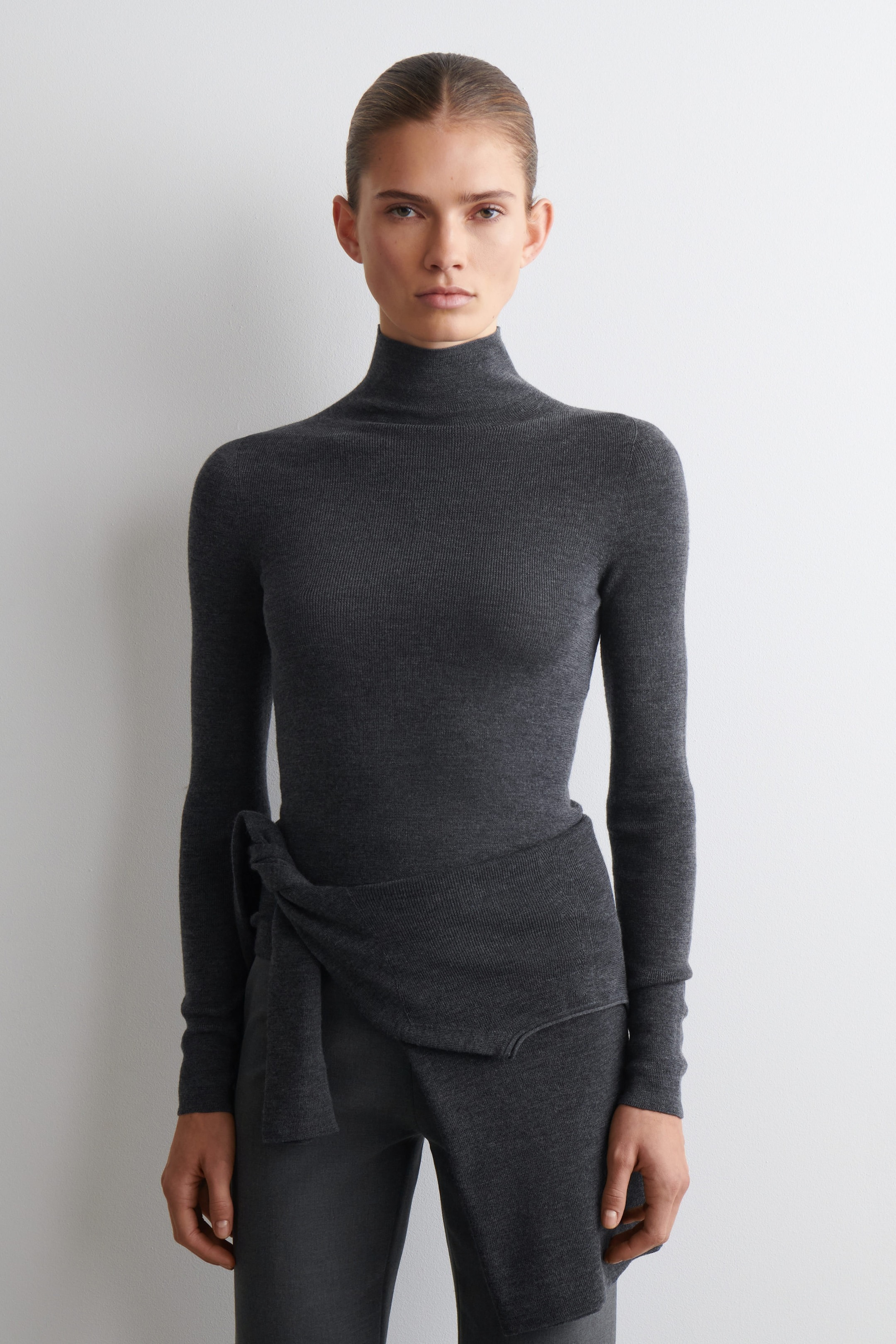 COS, Merino Wool Turtleneck Long-Sleeve Top