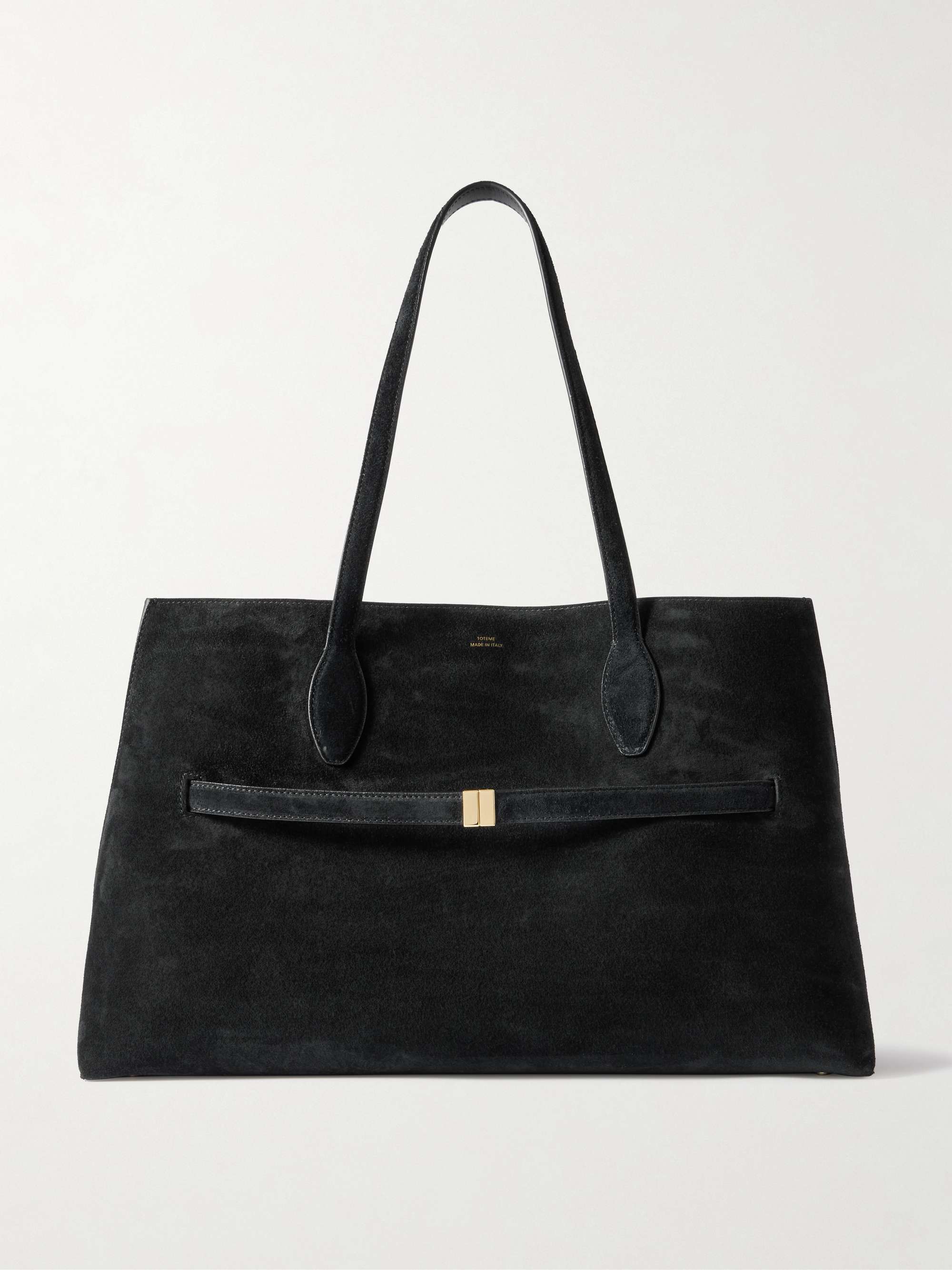 Lounge Large Leather-Trimmed Suede Tote