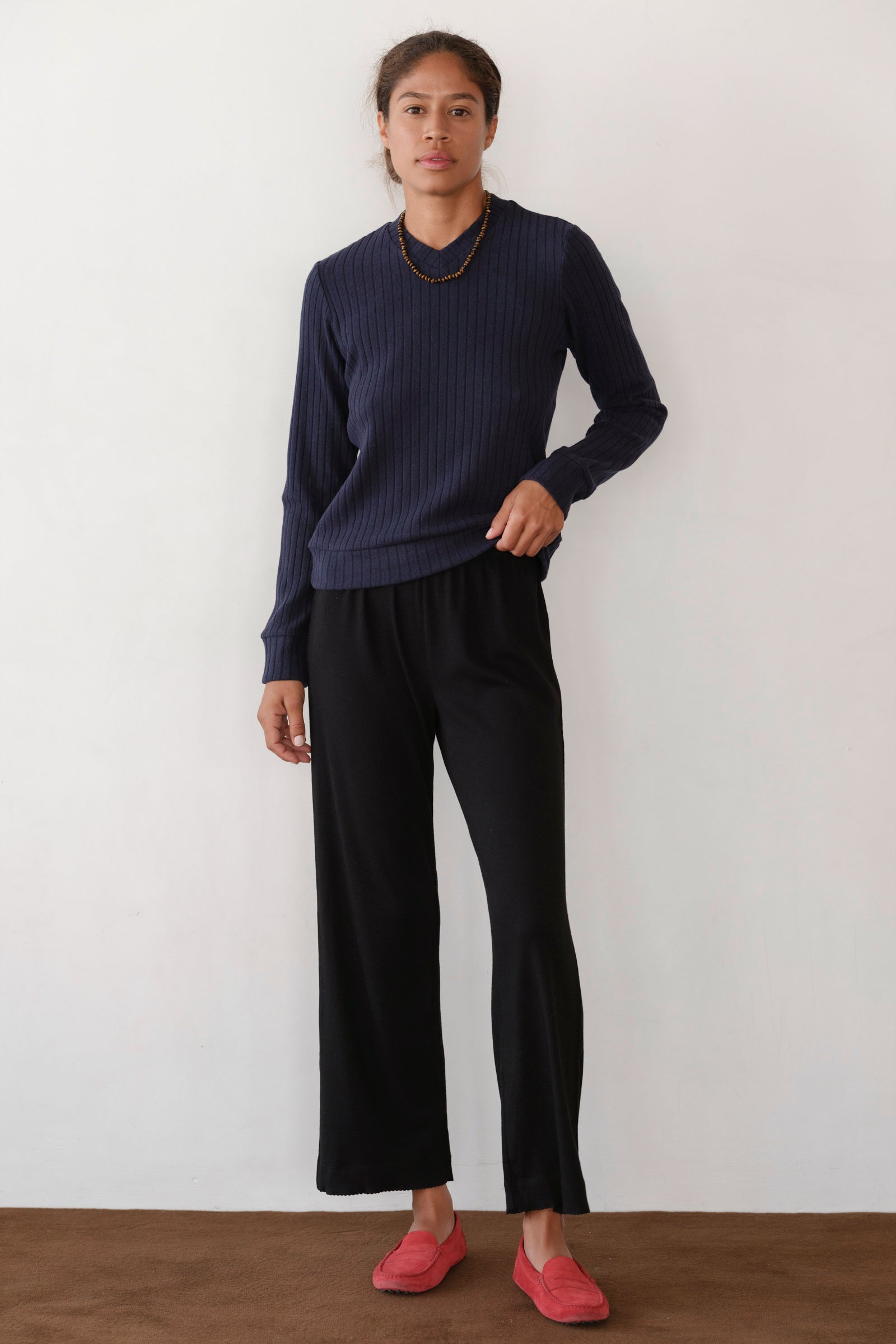 The Baby Rib Scallop Pant