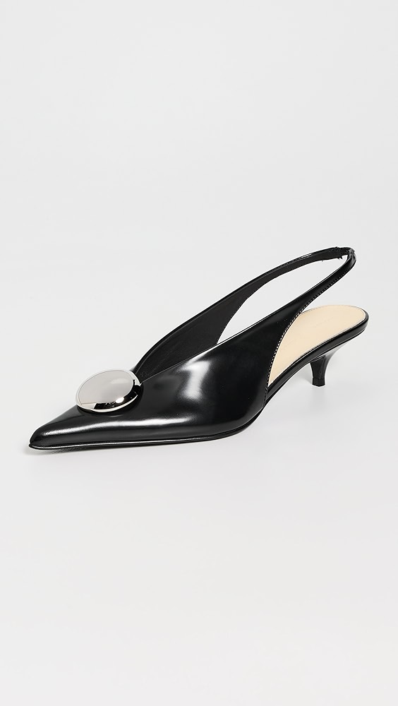Proenza Schouler Dome Slash Slingbacks in Polished Calf