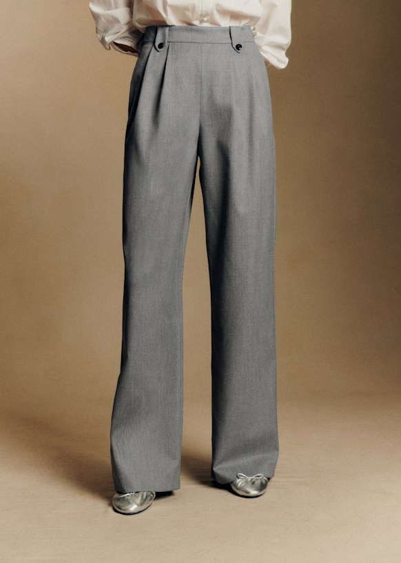 Loulou Trousers - Light Grey - Recycled Polyester - S&amp;eacute;zane