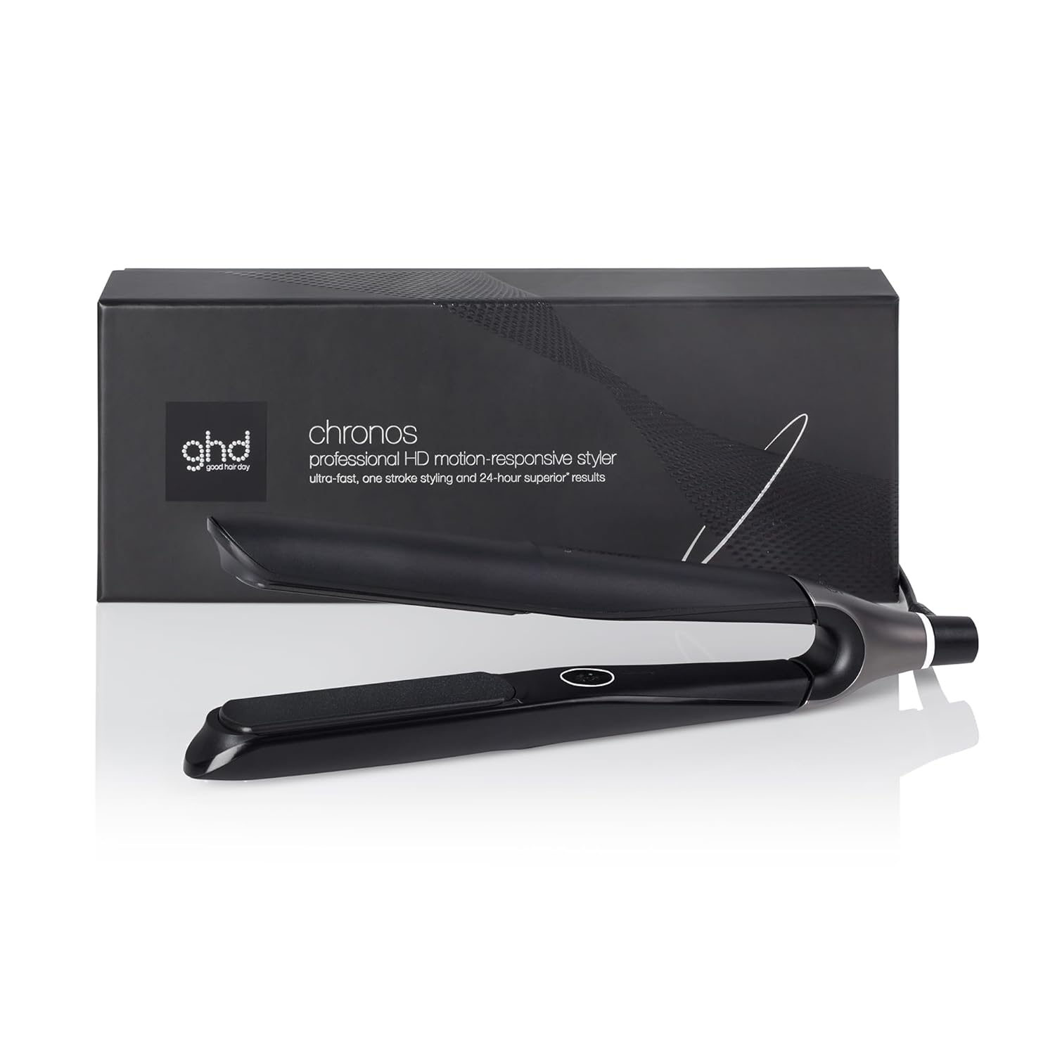 Ghd Chronos Styler - 1&amp;rdquo; Smart Flat Iron Hair Straightener With Hd Motion-Responsive Technology, Faster Styling, 24-Hour Results, More Shine, Less Frizz, and No Extreme Heat Damage - Black