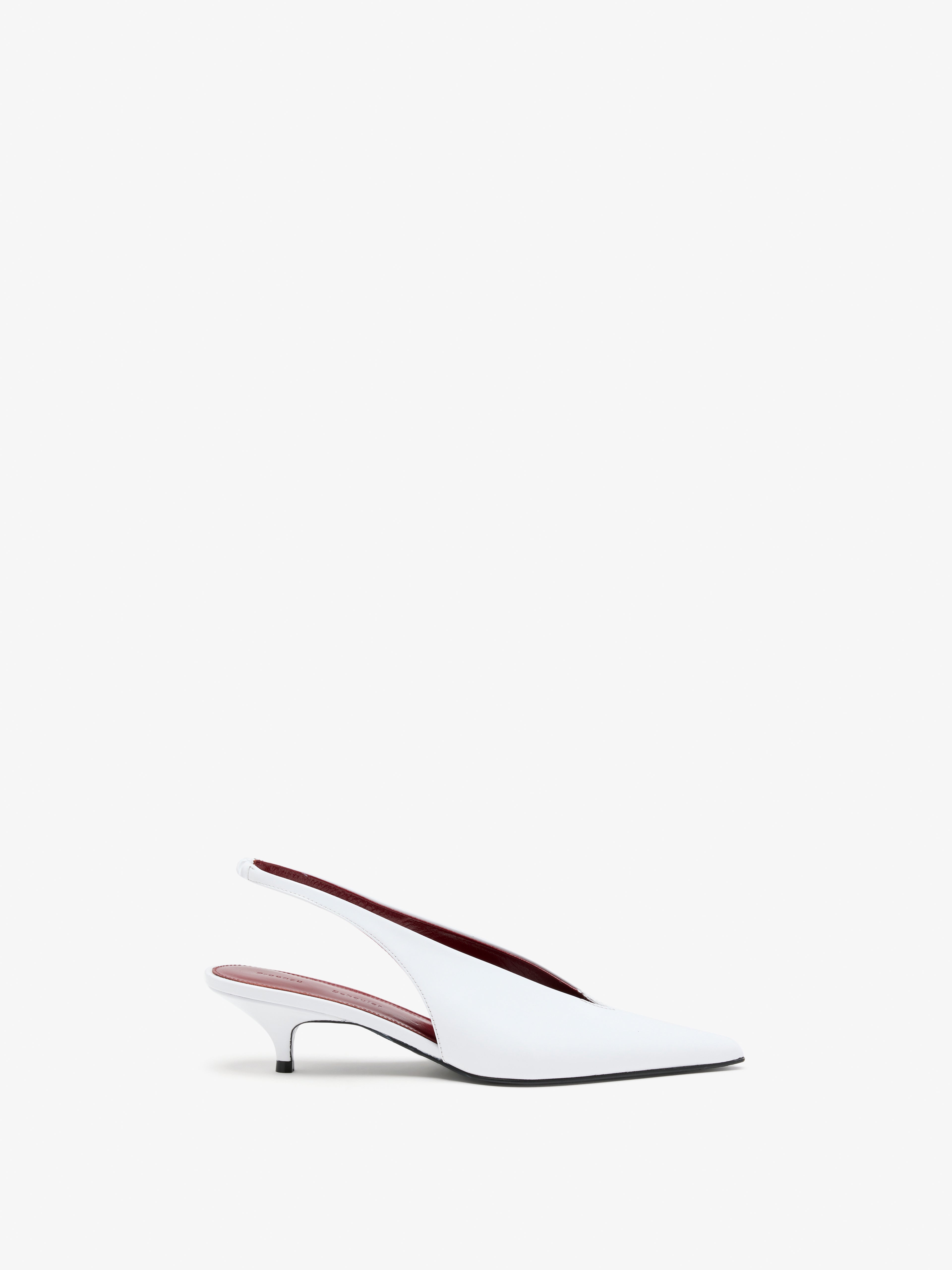 Proenza Schouler Slash Slingbacks in Polished Calf - White | Proenza Schouler Official Site