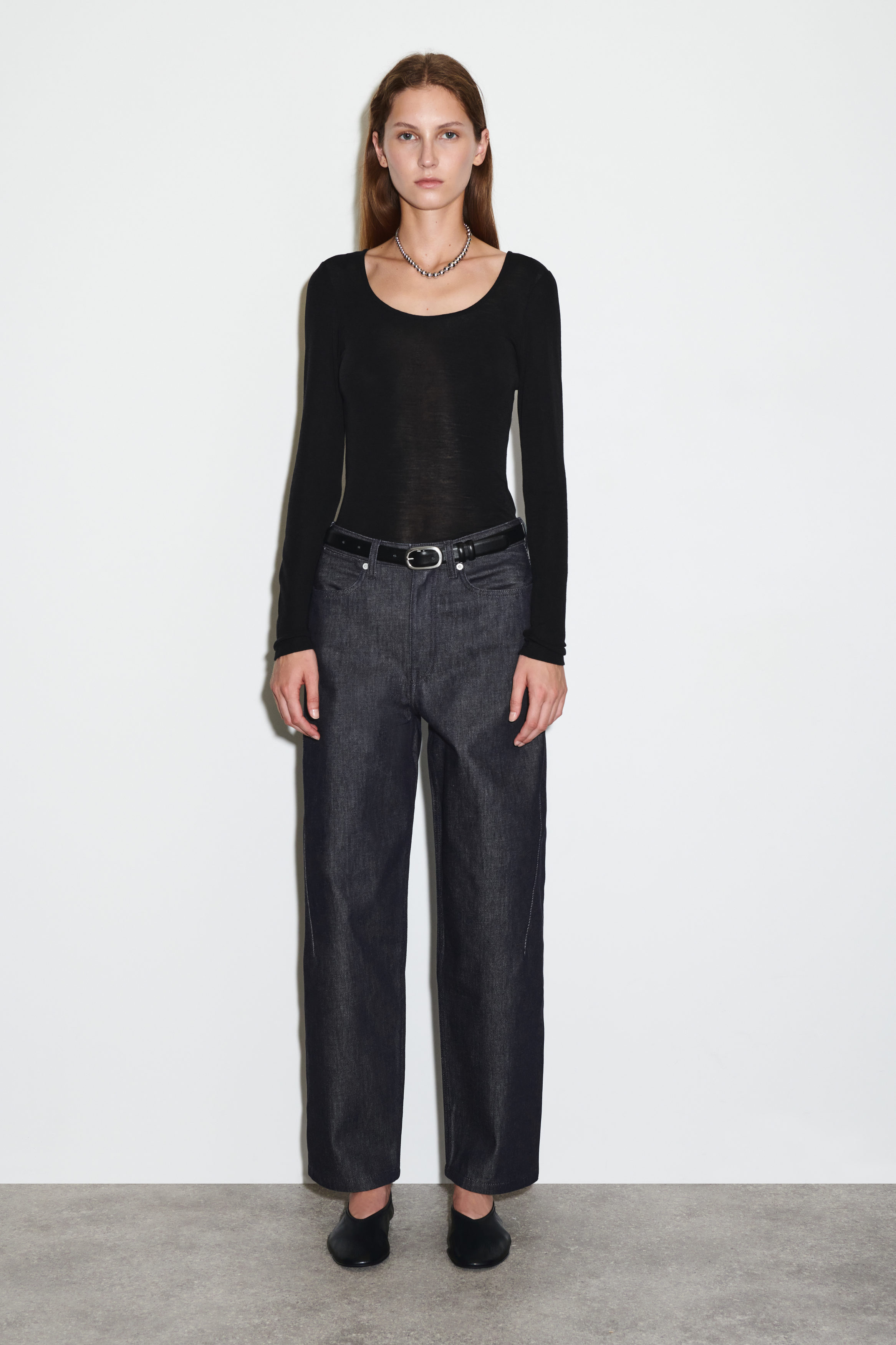 Barrel-Leg Denim Trousers