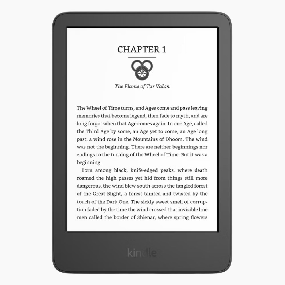 The Amazon Kindle (2024) in black on a light gray background.