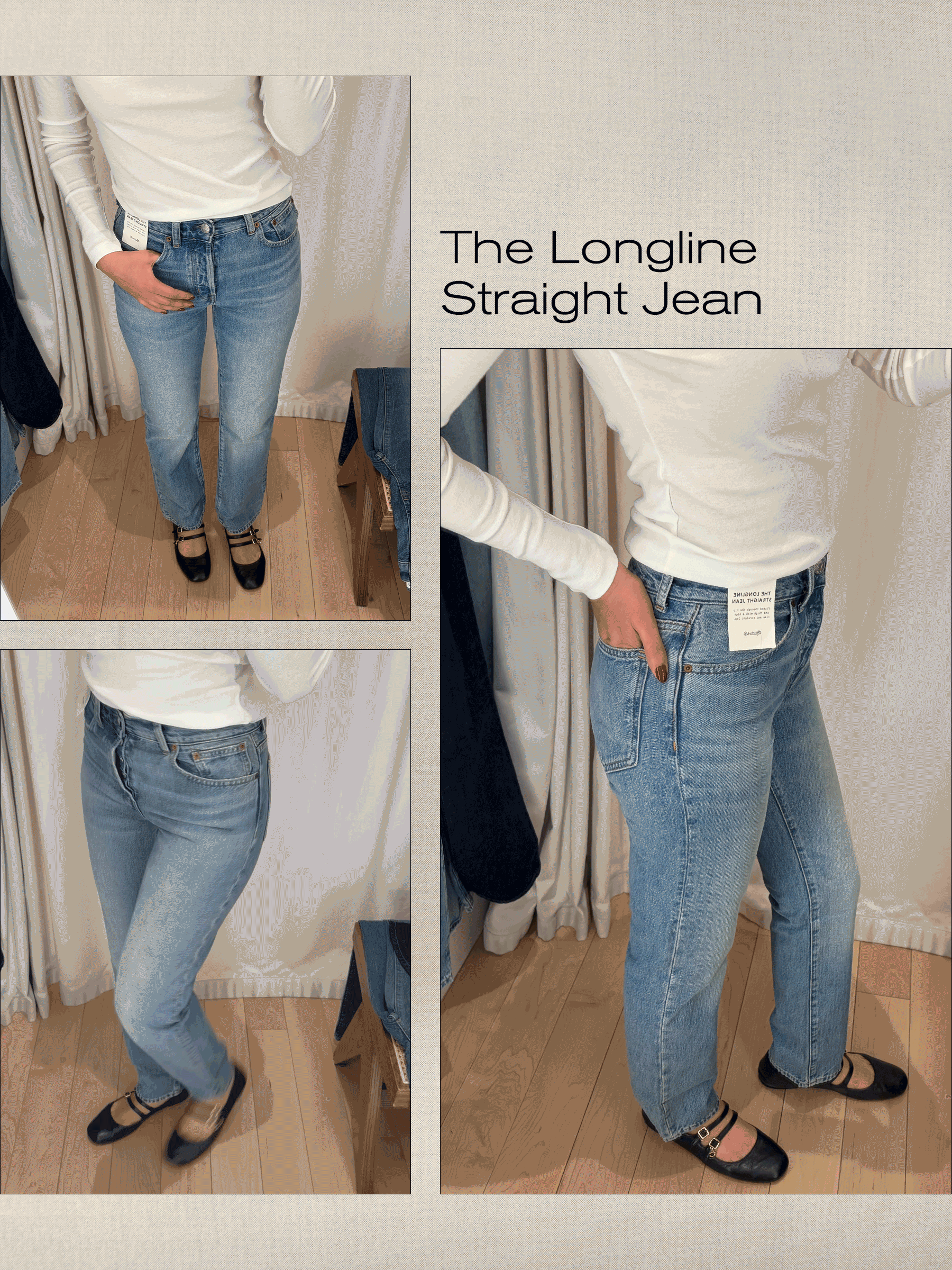 WWW assistant shopping editor Josephine Hadjiloucas tries on Madewell jeans.