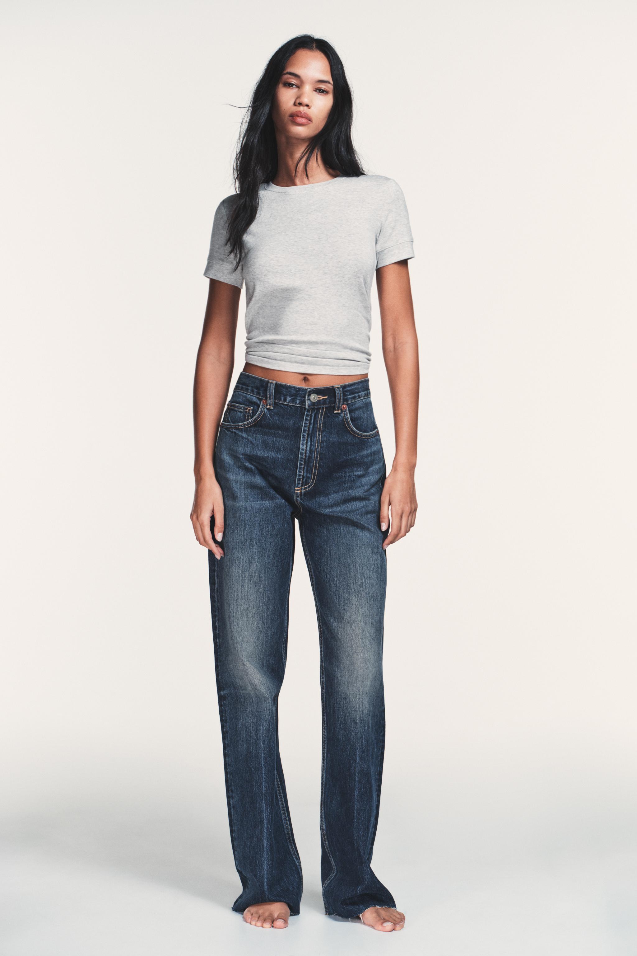Trf High Waist Wide Leg Full Length Jeans