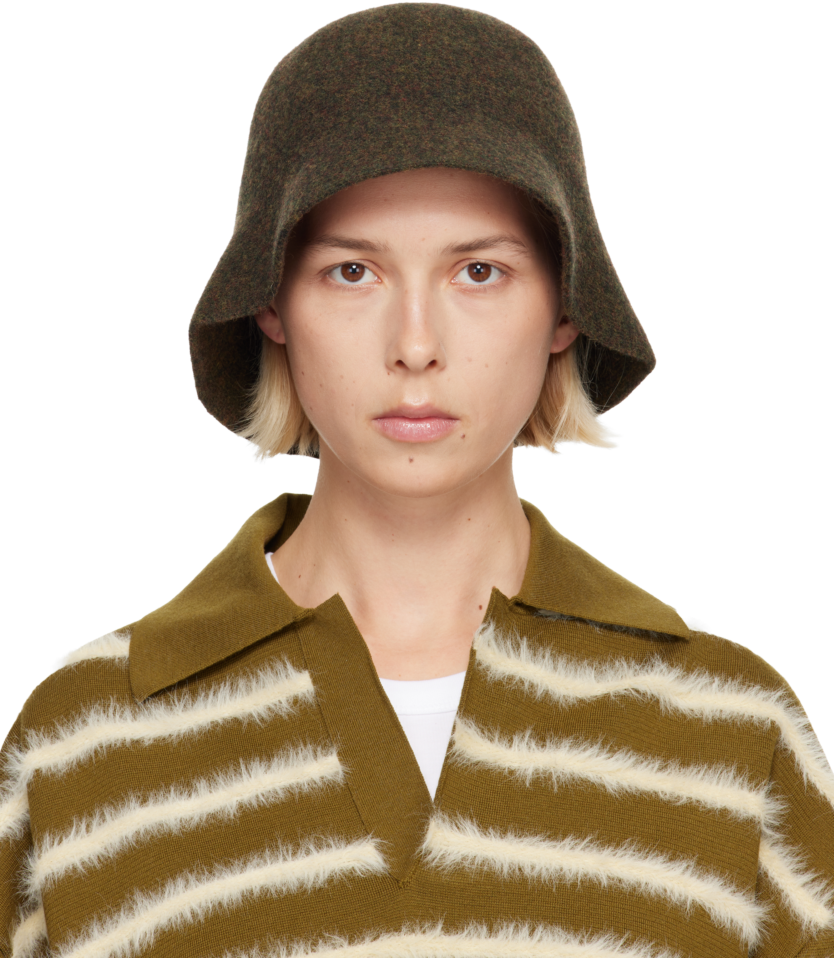 Khaki Cloche Bucket Hat
