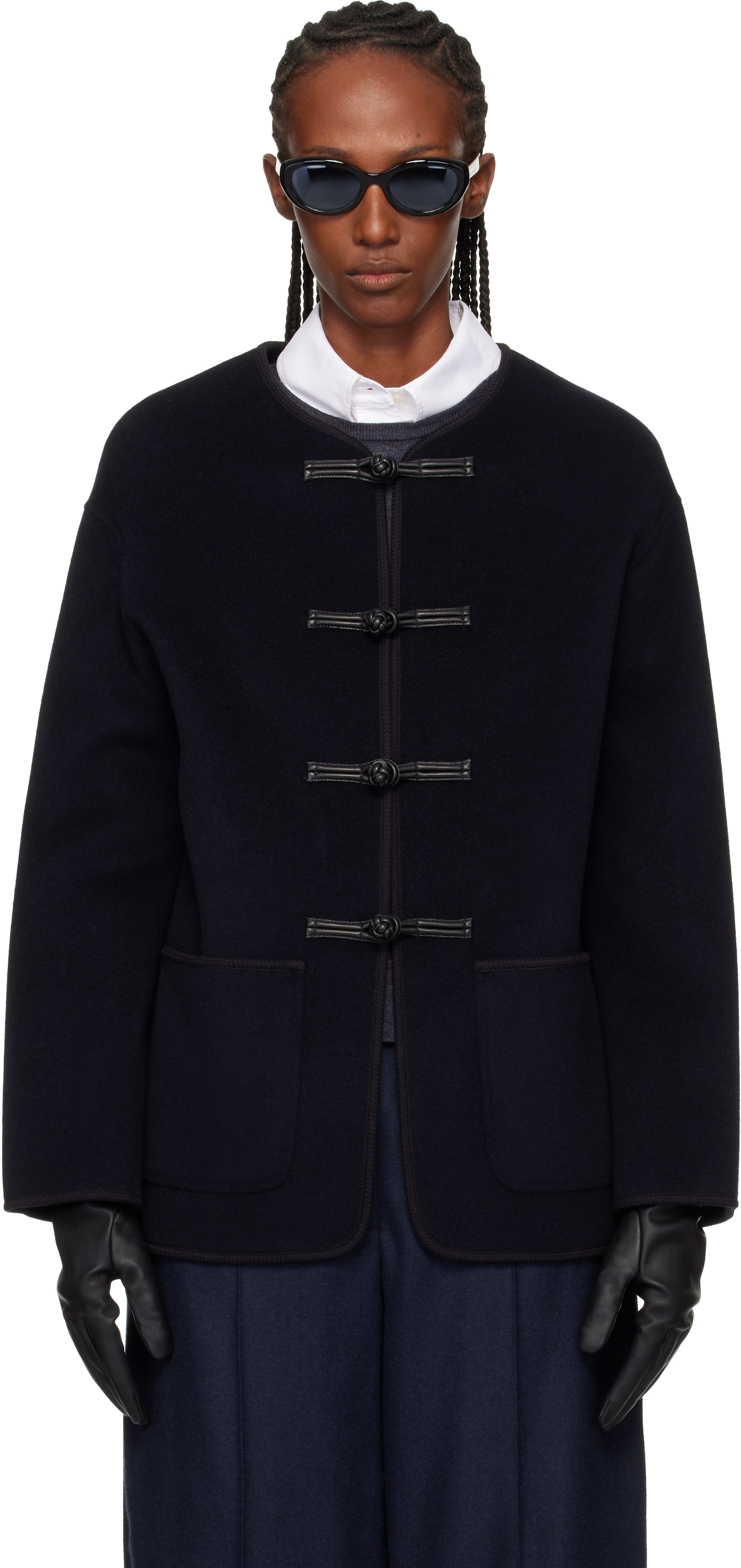 Navy Double-Faced Wool Jacket