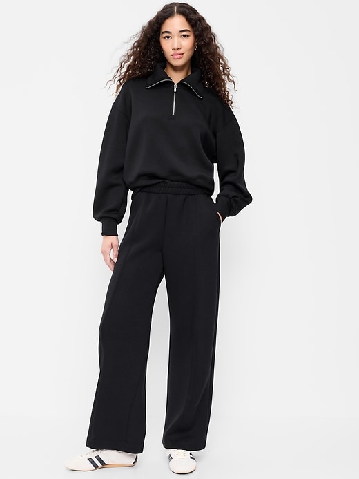 High-Waisted Bounce Fleece Wide-Leg Sweatpants