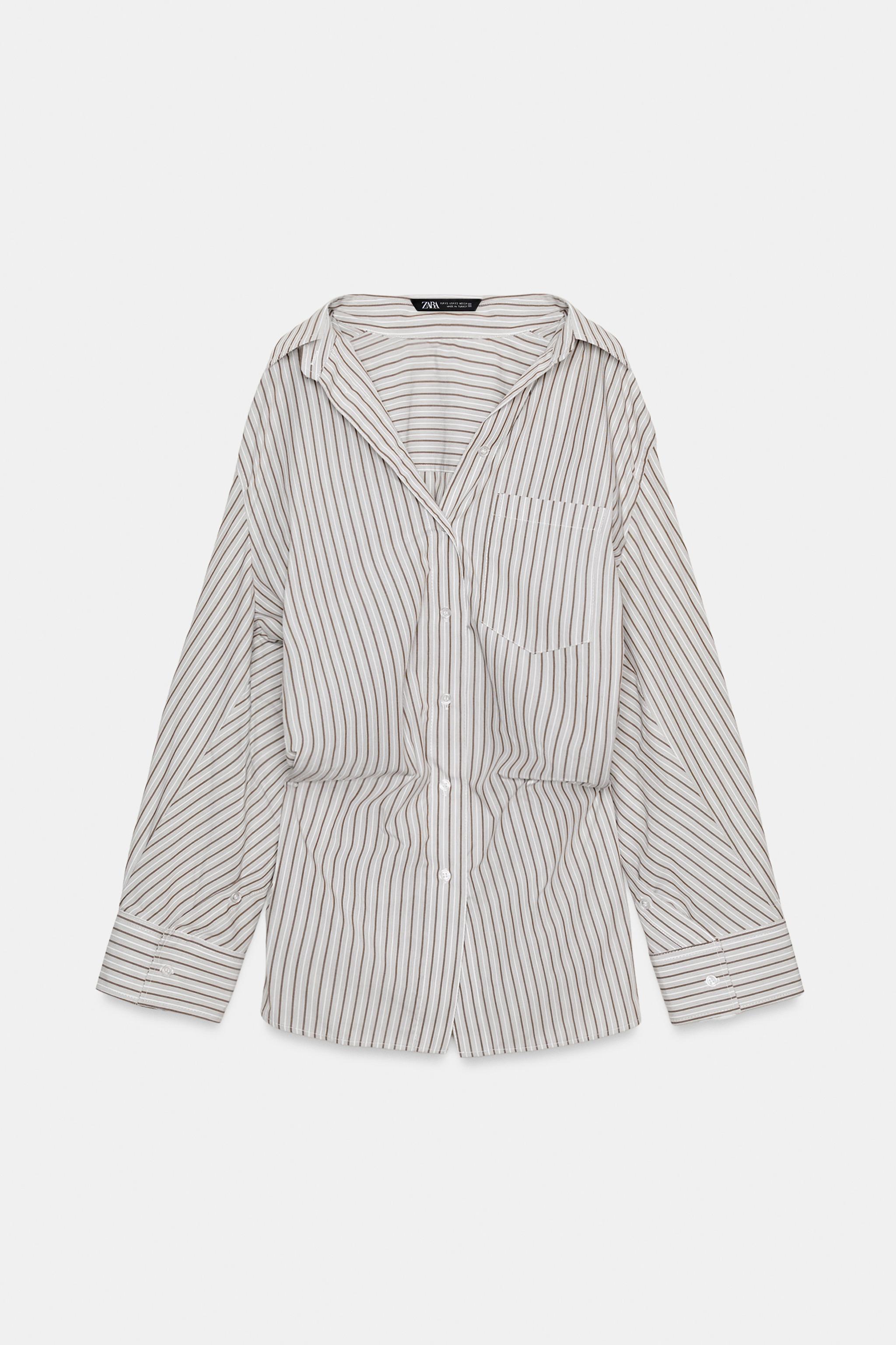 Oversized Striped Batwing Shirt