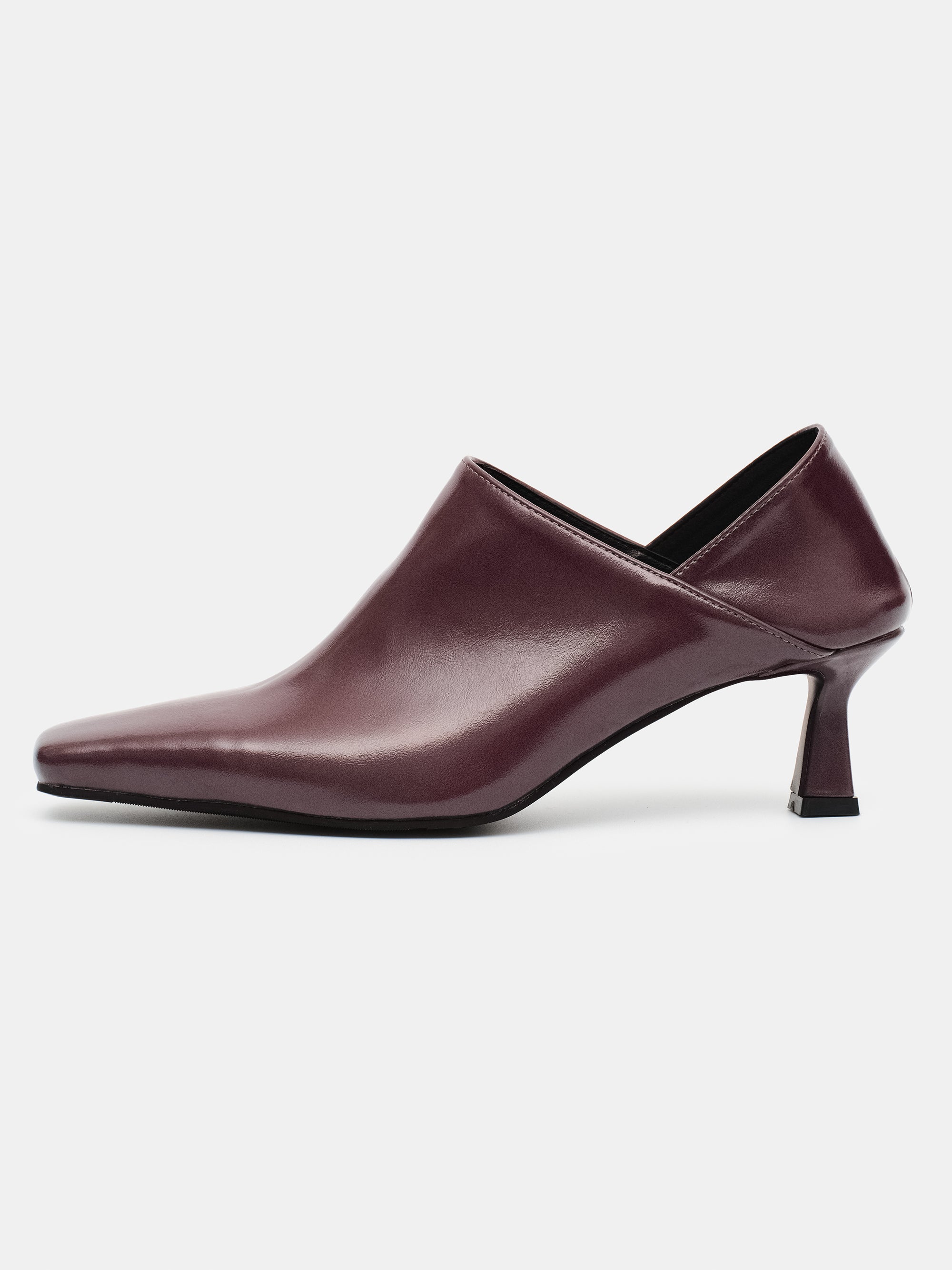 High Vamp Mule Loafers, Plum