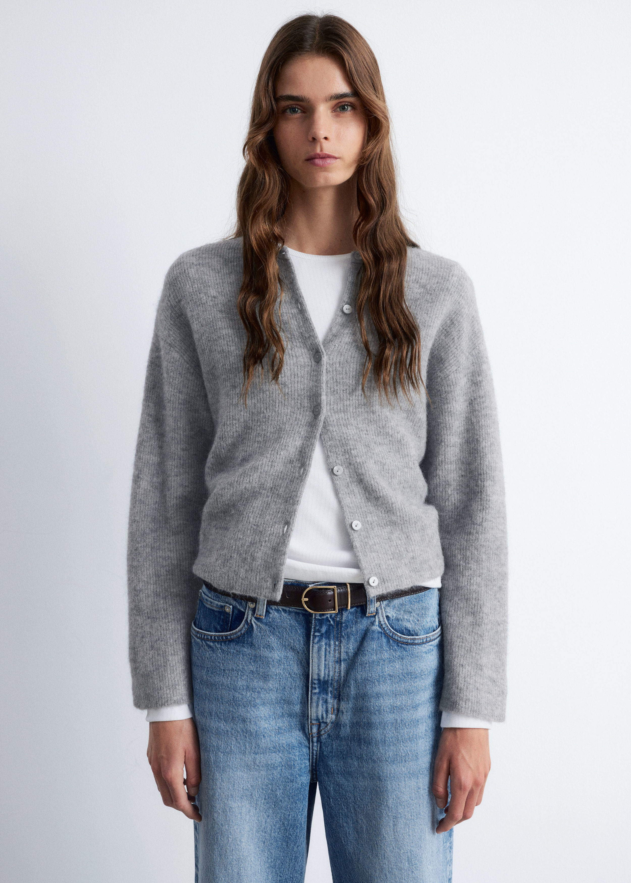 Alpaca-Blend Knitted Cardigan