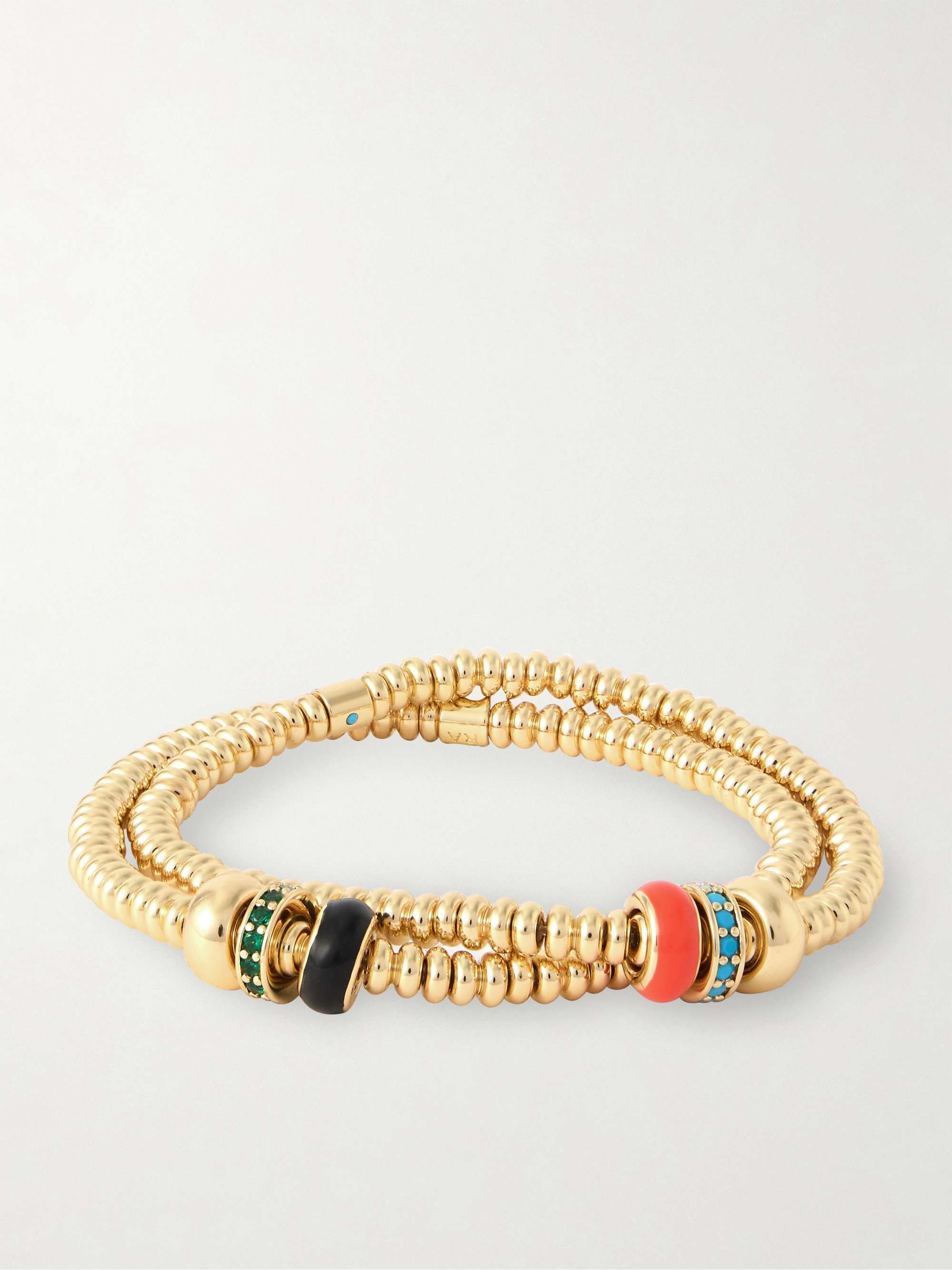 ROXANNE ASSOULIN, Corduroy Set of Two Gold-Tone Beaded Bracelets