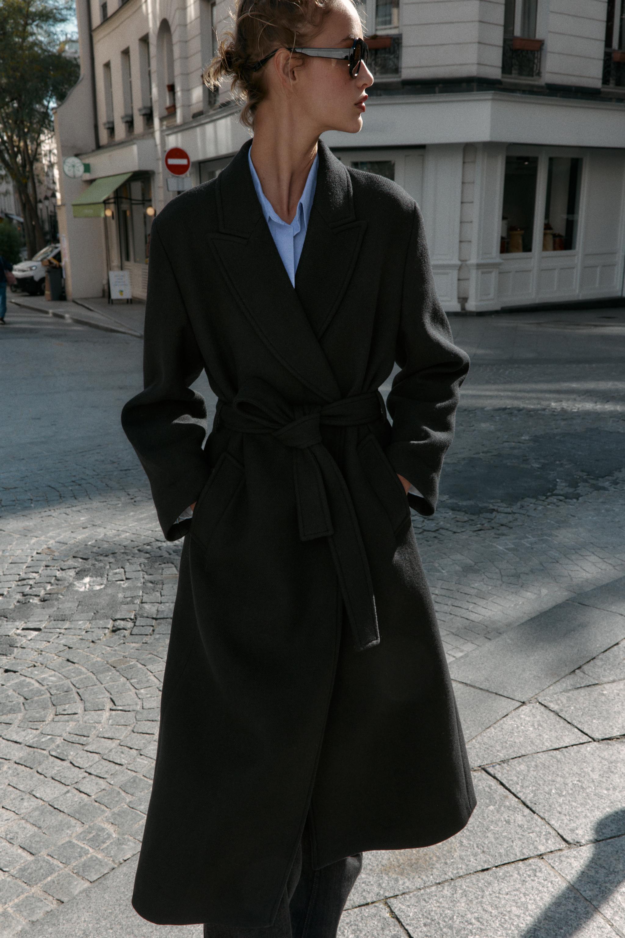 Long Belted Wool Coat