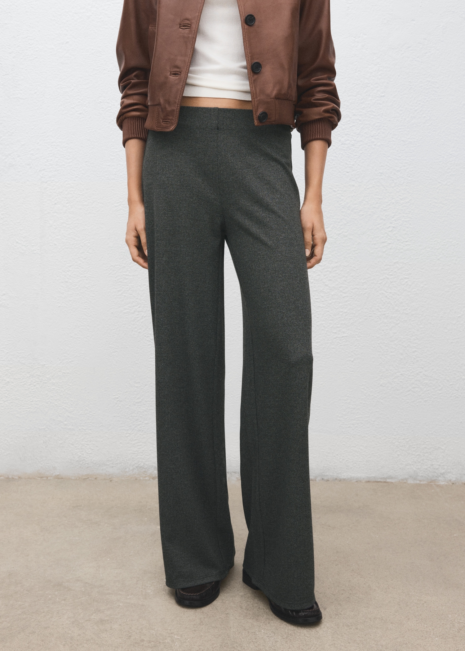 Straight-Fit Pants With Elastic Waist - Women | Mango Usa