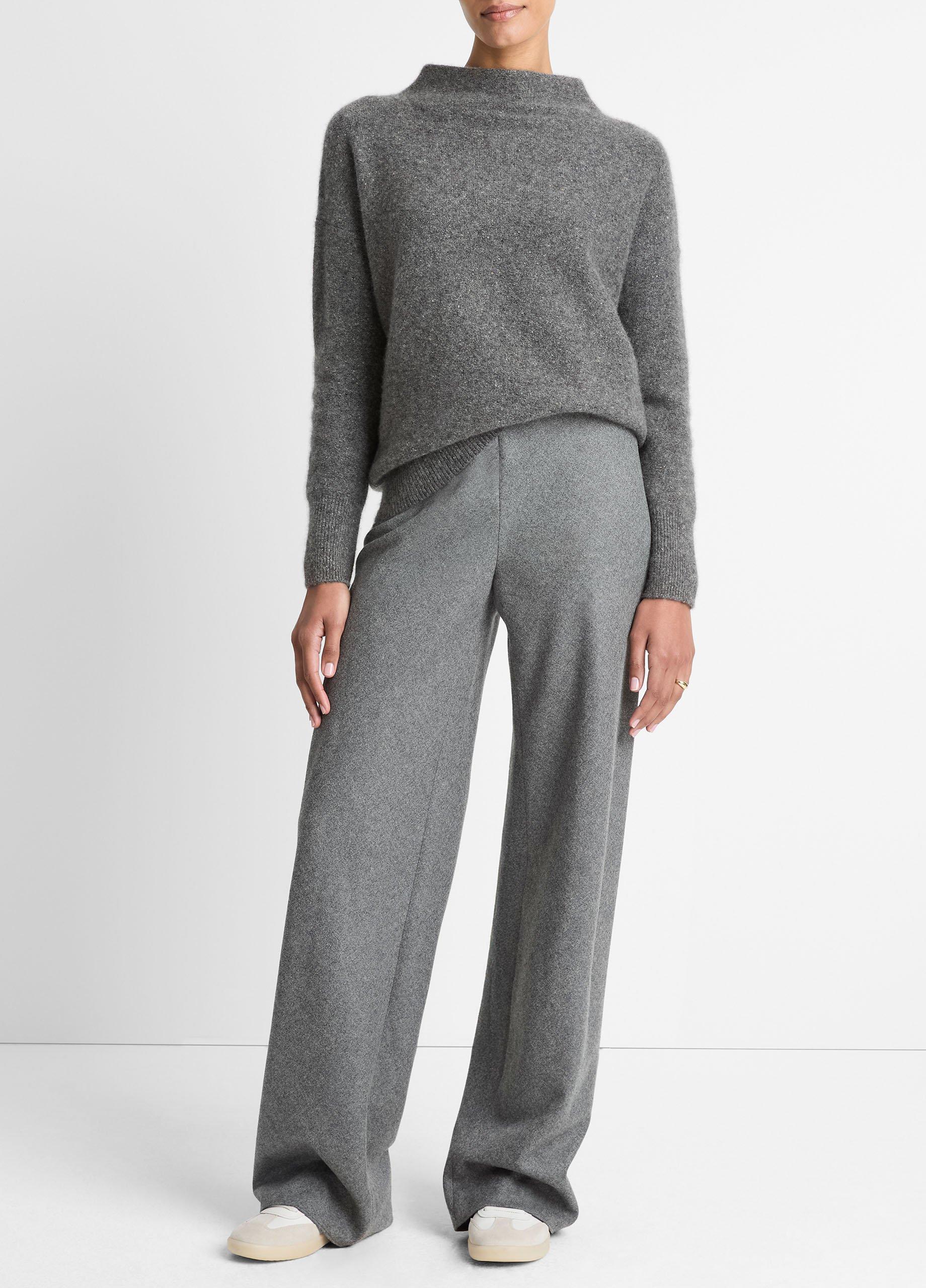Italian Wool-Blend High-Waist Bias Pant