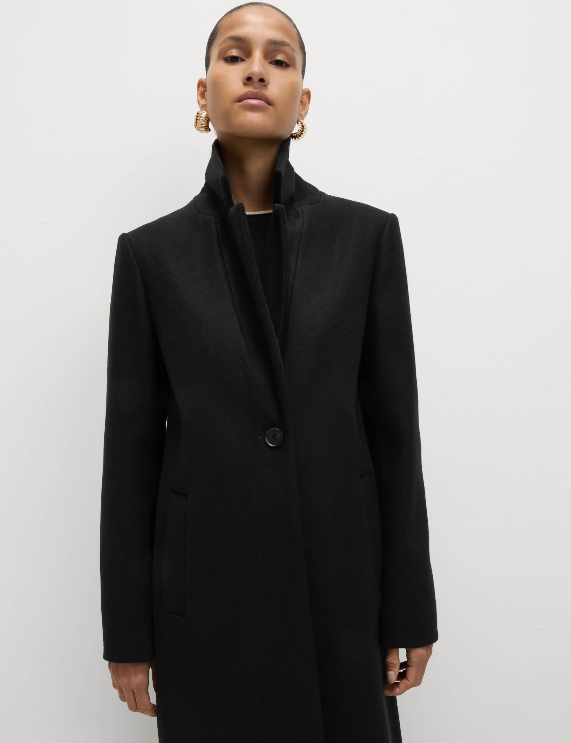Single Breasted Longline Tailored Coat