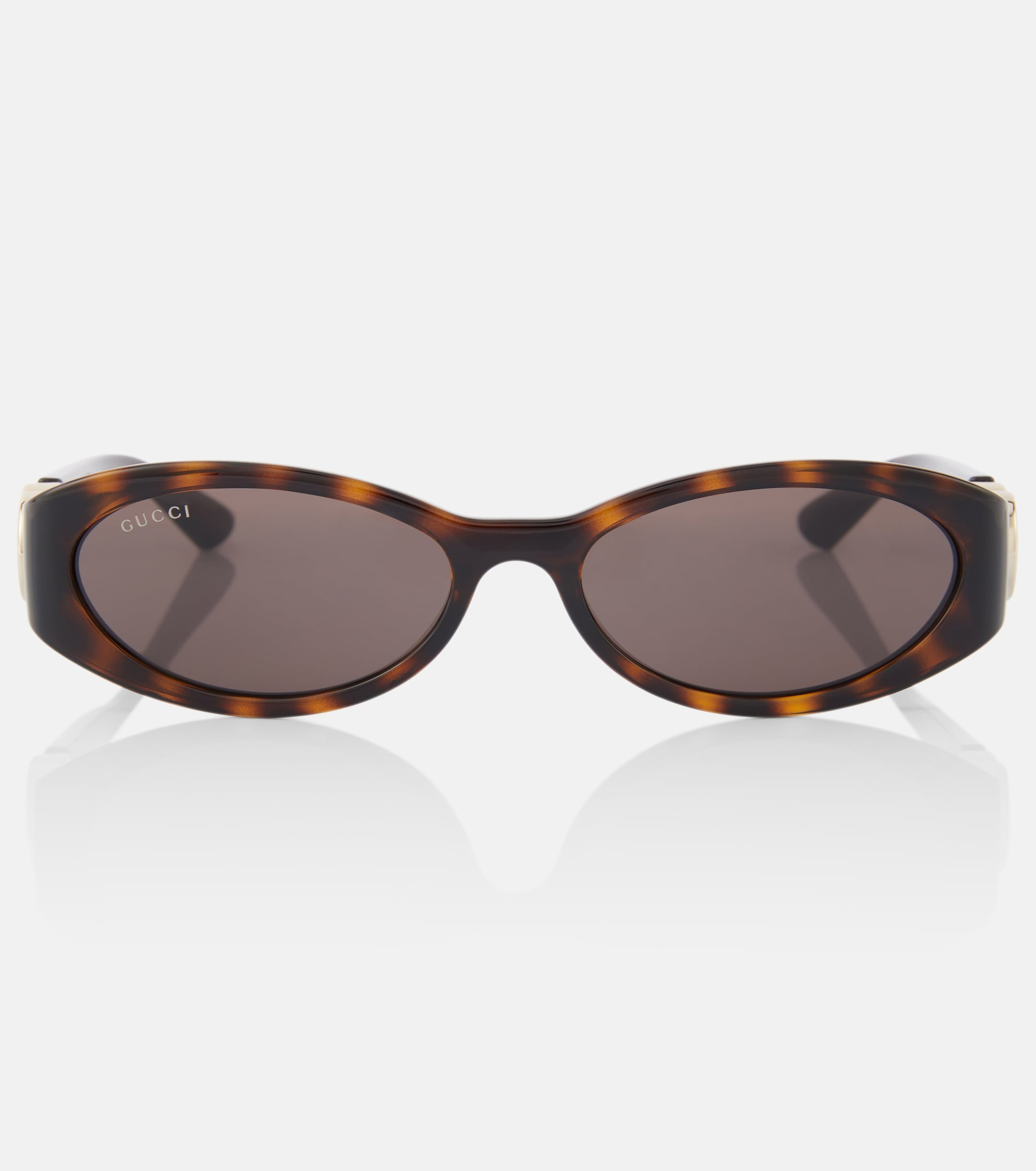 Brown Oval Frame Sunglasses