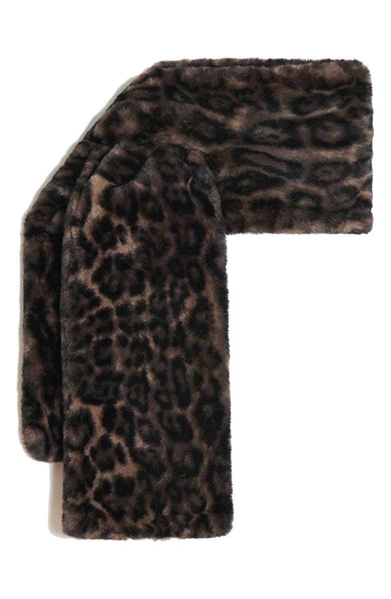Kai Leopard Print Pluche&amp;trade; Faux Fur Pull-Through Scarf